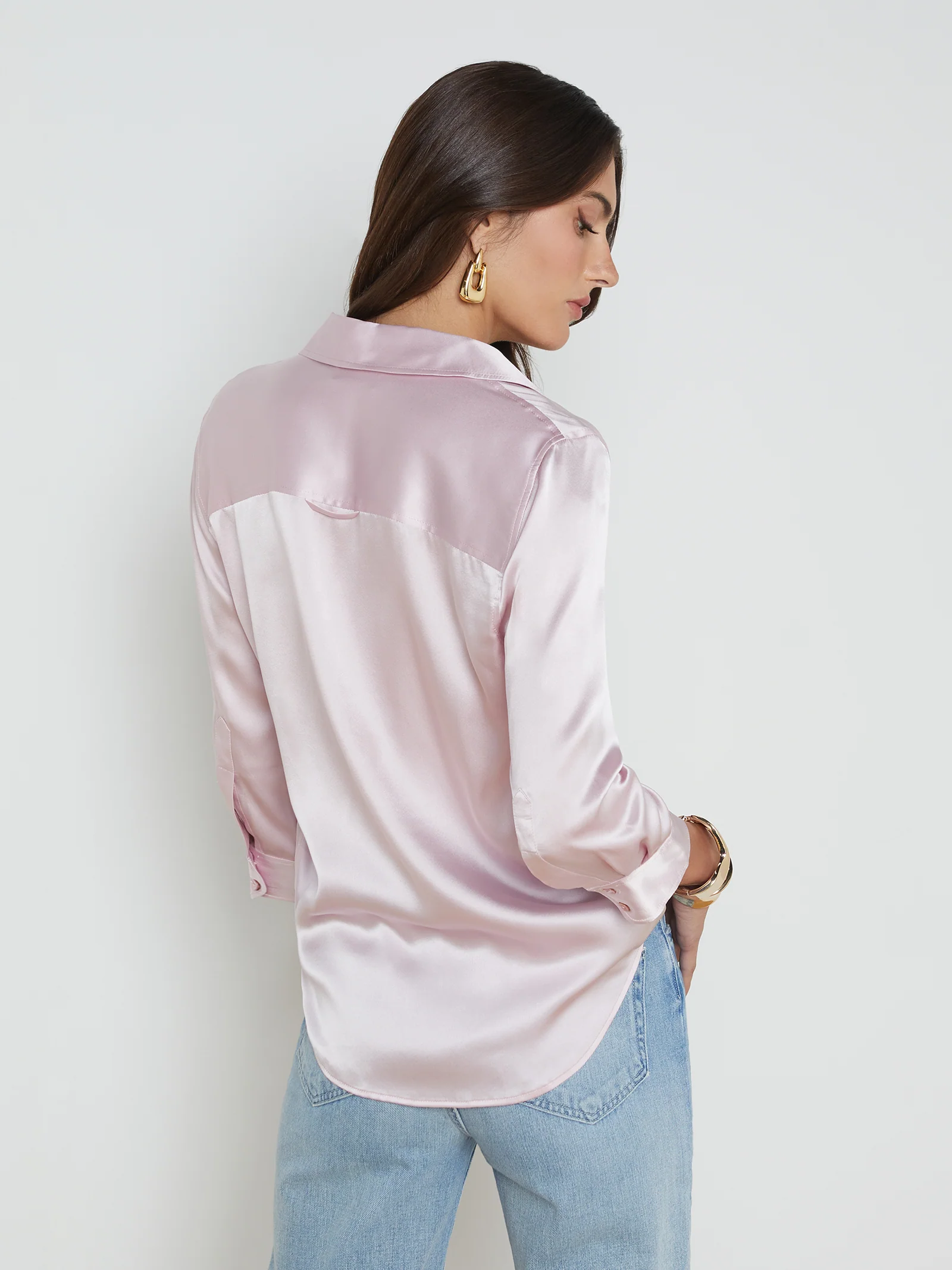 40126CLWllsn L'AGENCE Dani Silk Blouse