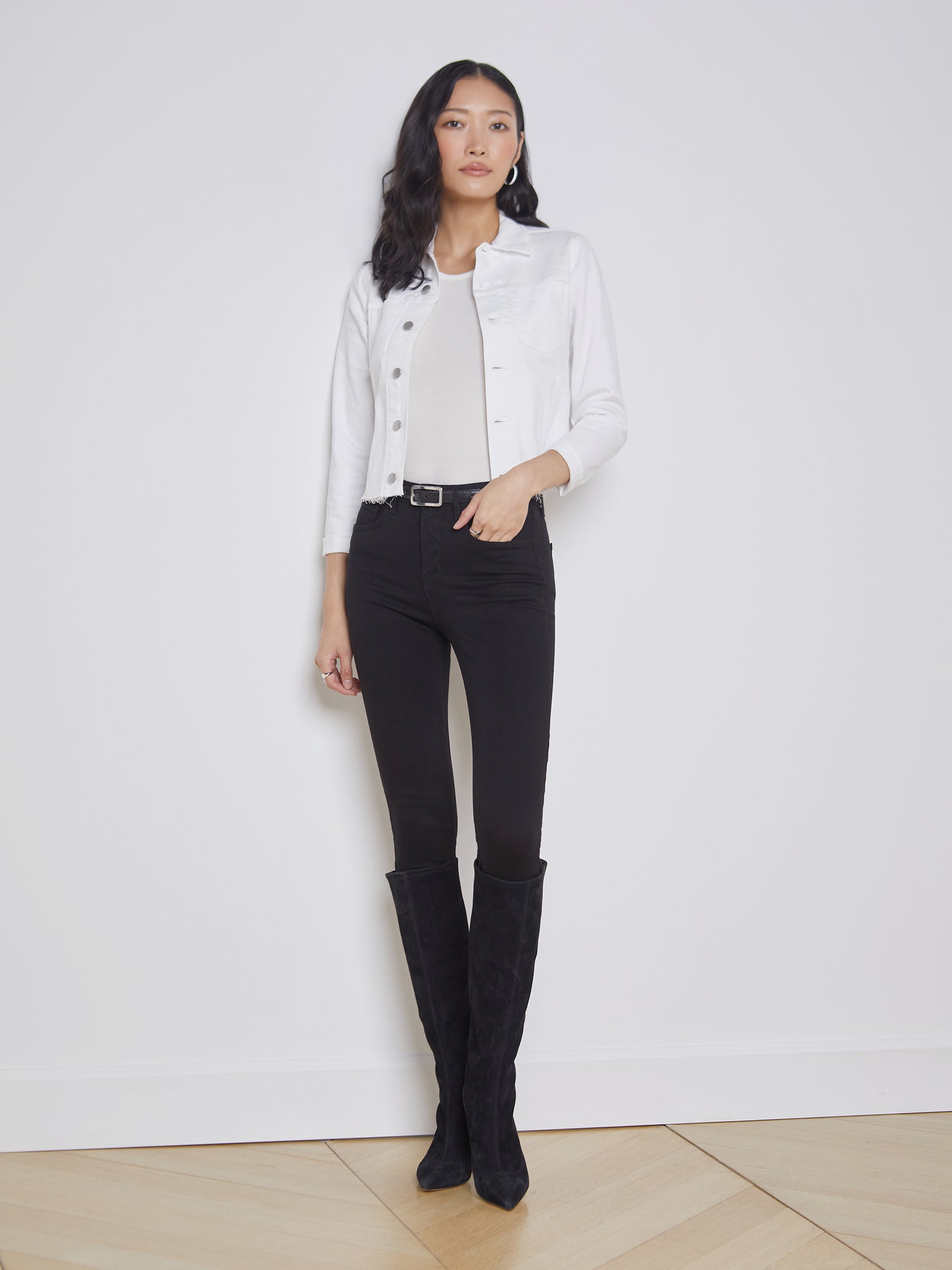 1431kbo L'AGENCE Janelle Slim Raw Jacket