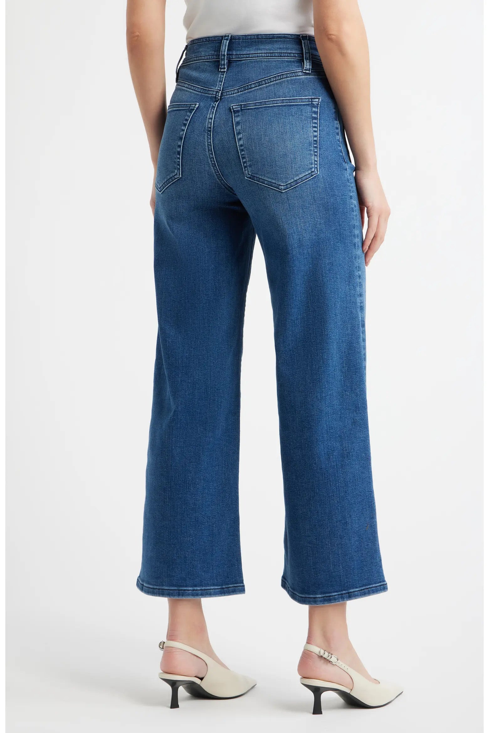 LSPcap814 FRAME Le Slim Palazzo Crop Harbor pocket