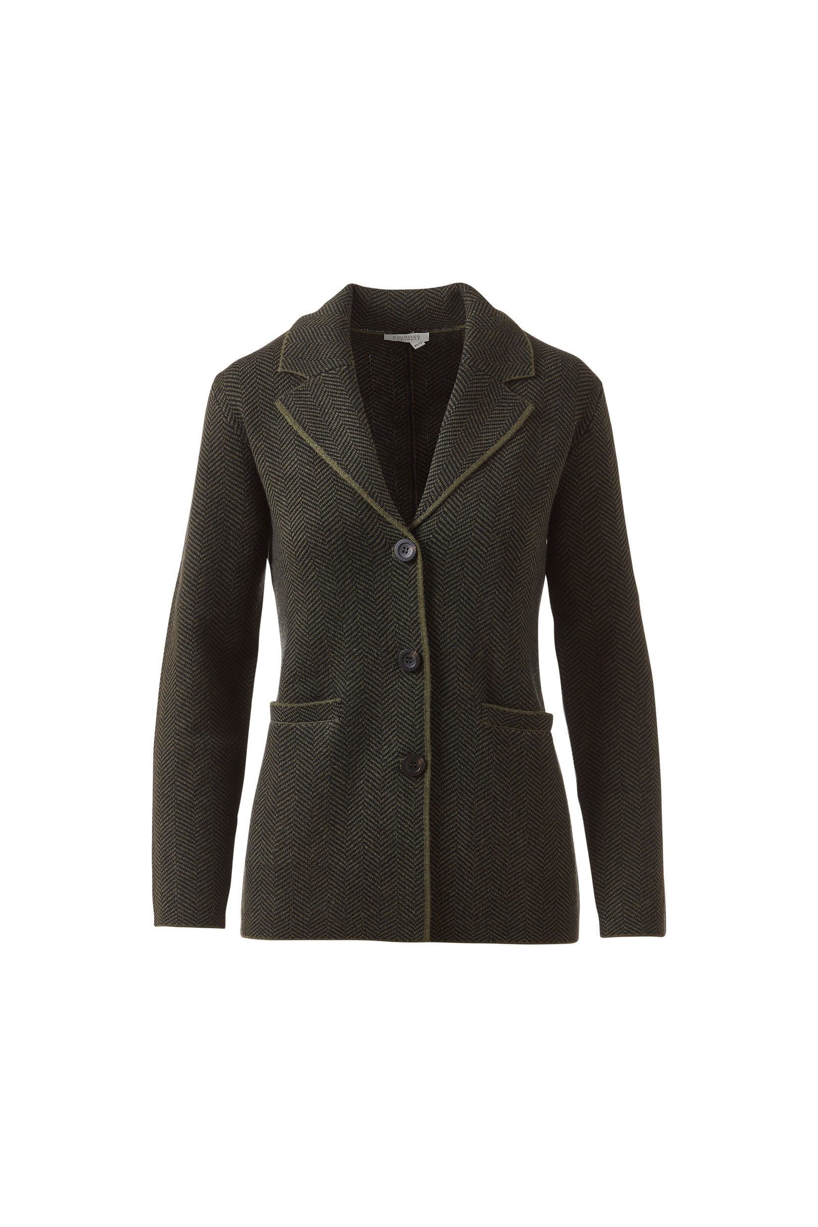 LFSJ5-148l KINROSS Herringbone Notch Collar Cardigan