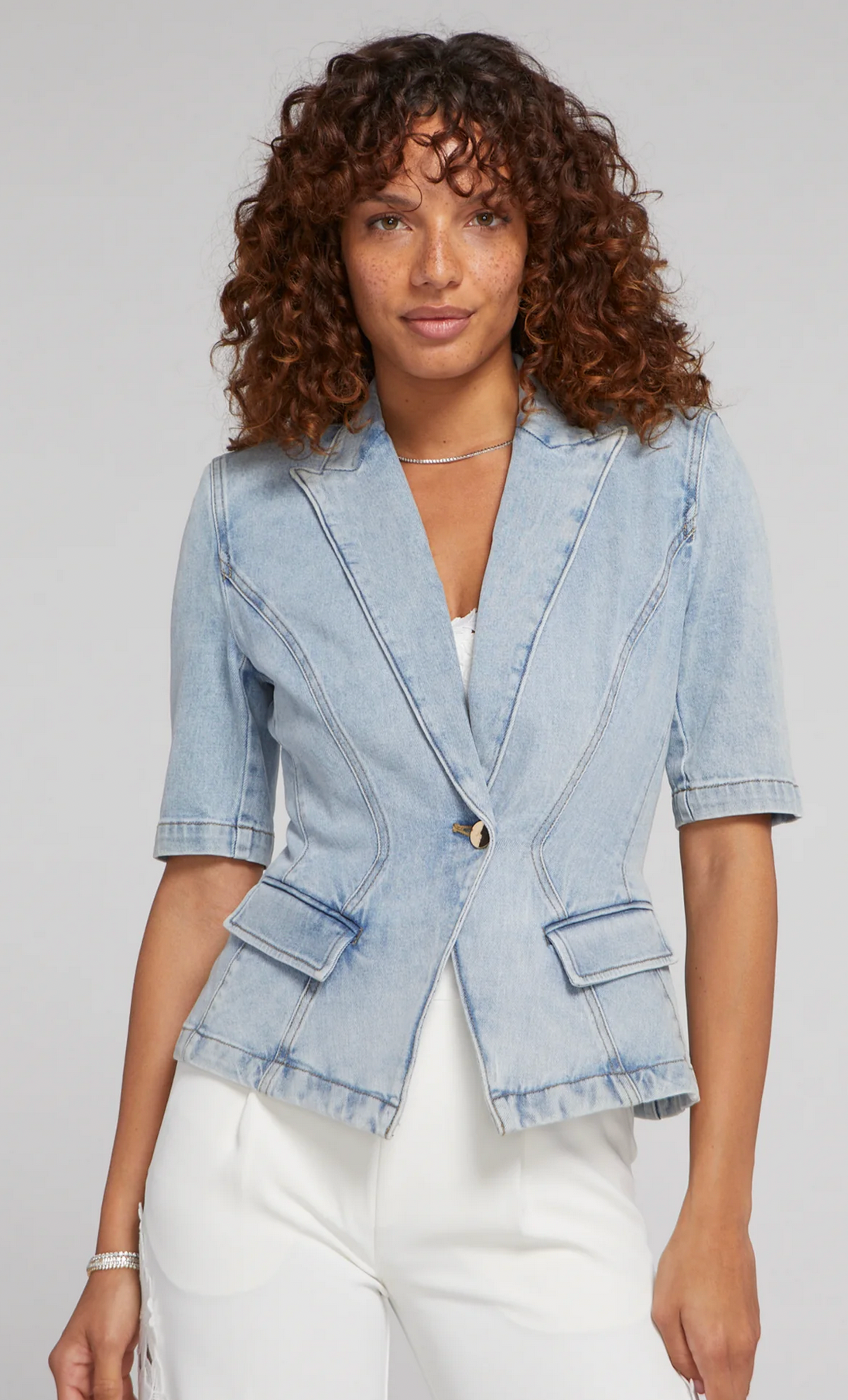 SU24308-1lb Generation Love Melbourne Denim Blazer