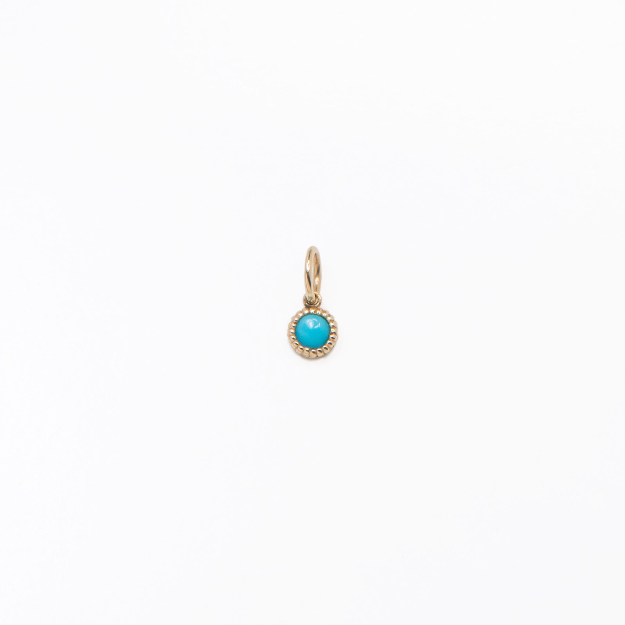 WD136 Turquoise December Birthstone - 14kt Turquoise Pebble charm