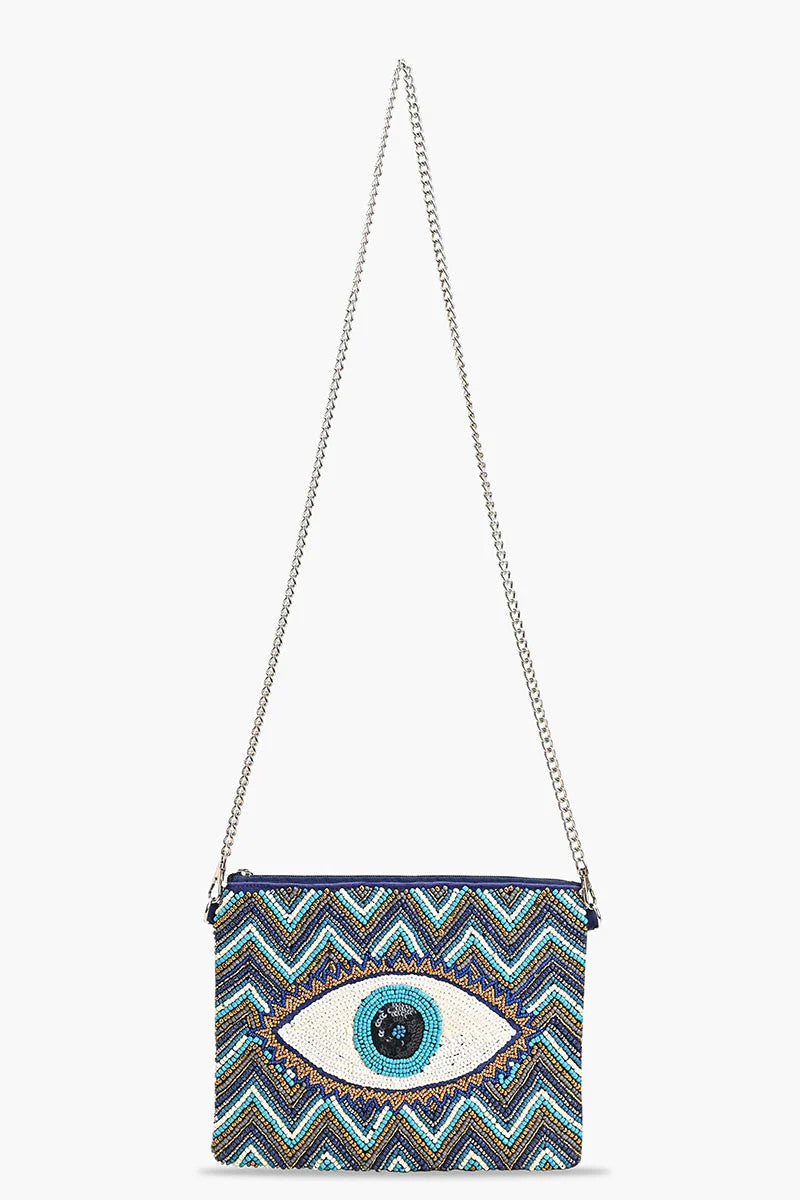 America & Beyond Grecian Nights Evil Eye Clutch