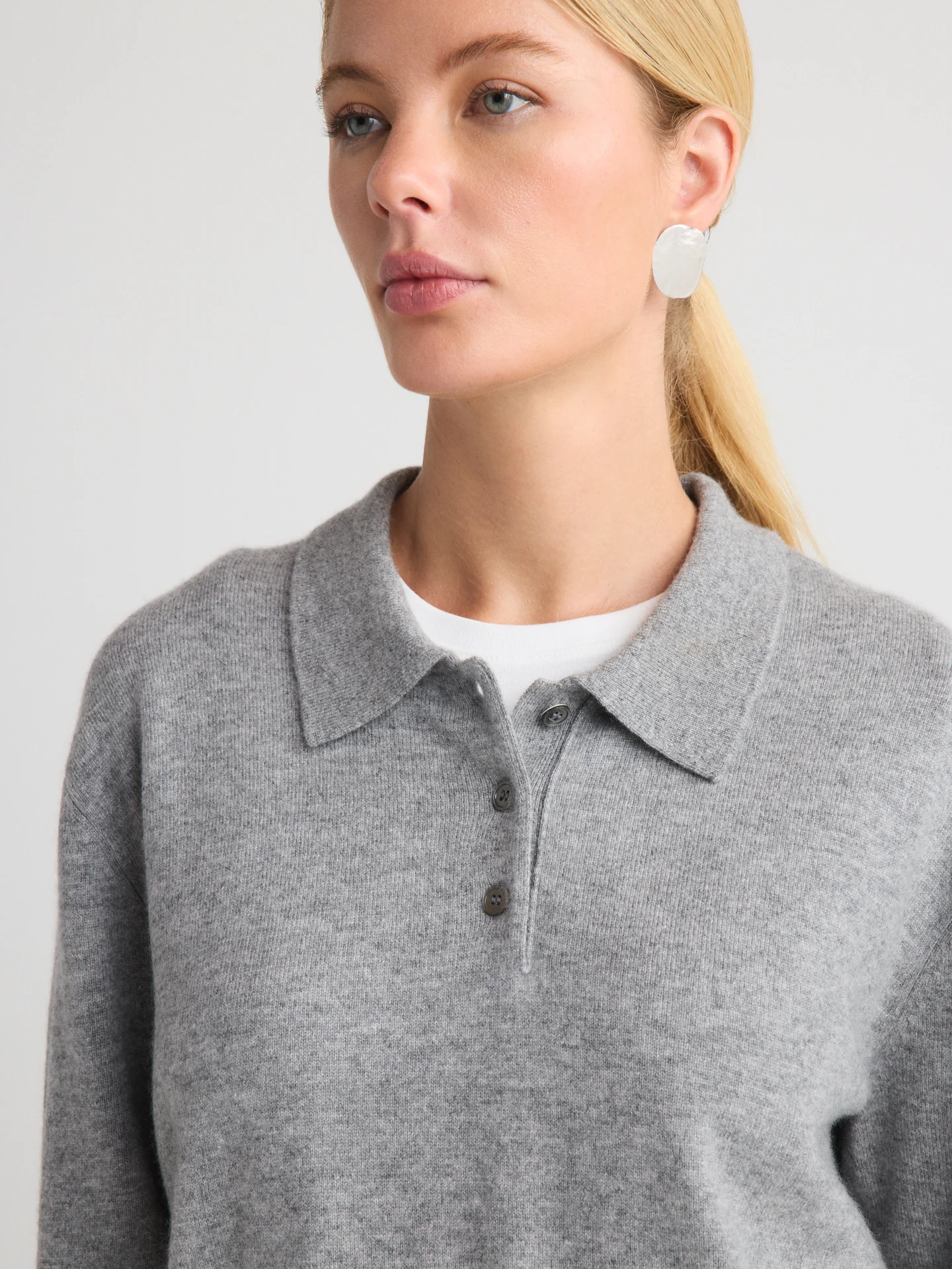 26SS06i W.CASHMERE Piper Cashmere Polo Sweater