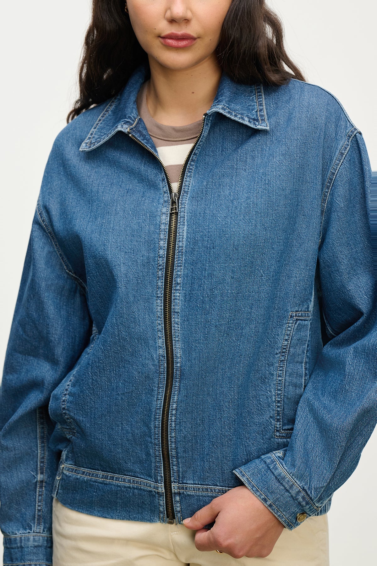 PORTER07c Velvet Porter Denim Jacket