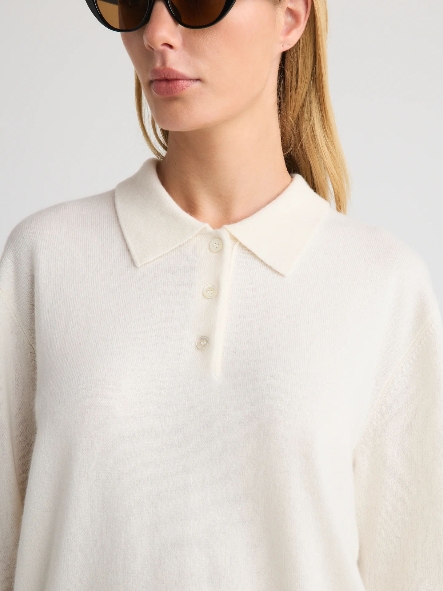 26SS06i W.CASHMERE Piper Cashmere Polo Sweater