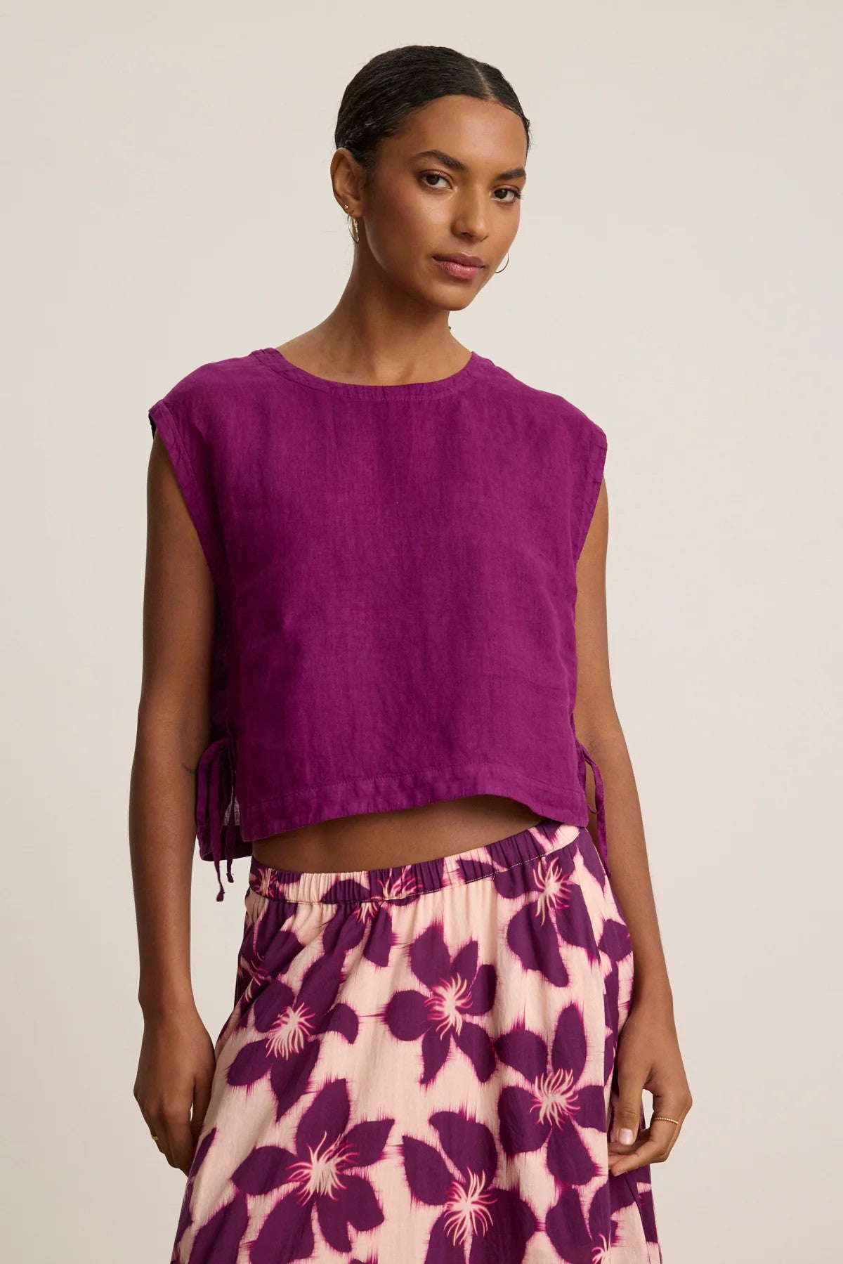 TAVIA07g Velvet Tavia Linen Top