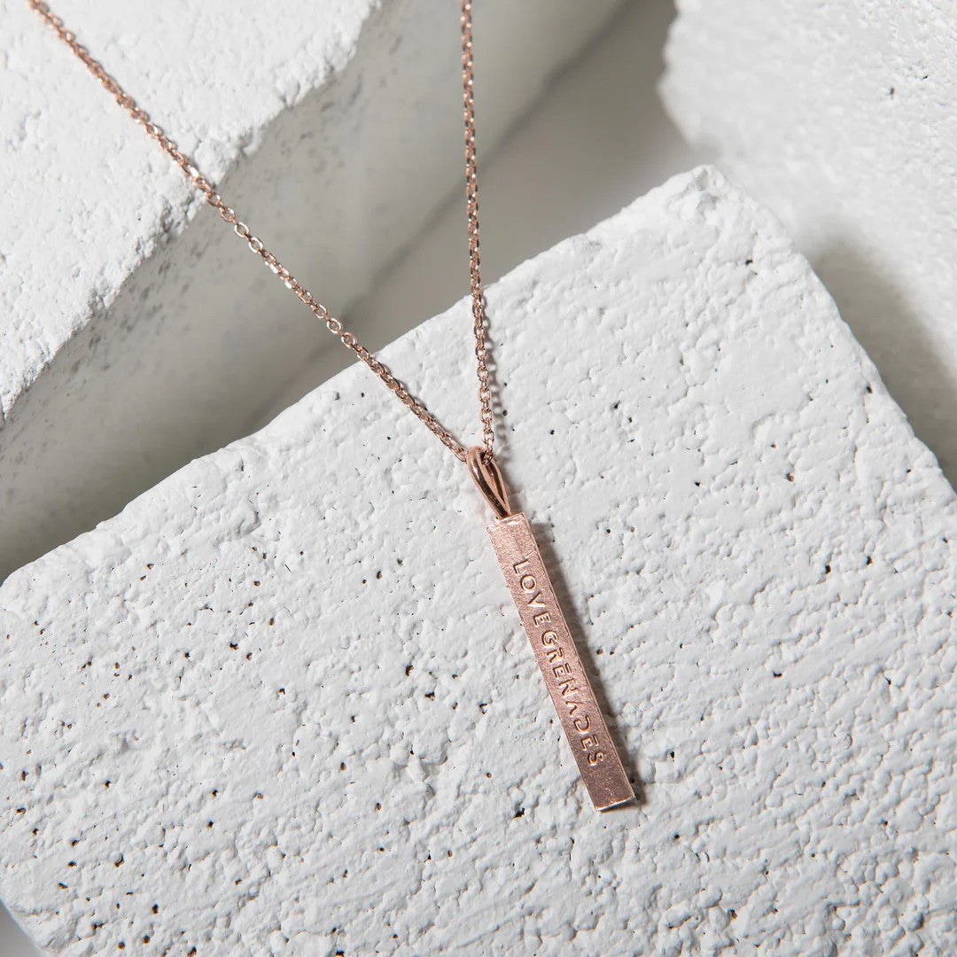 LG109 LOVE Grenades Sterling Silver Base with 14kt plating  TNT Stick W/18inch linked chain
