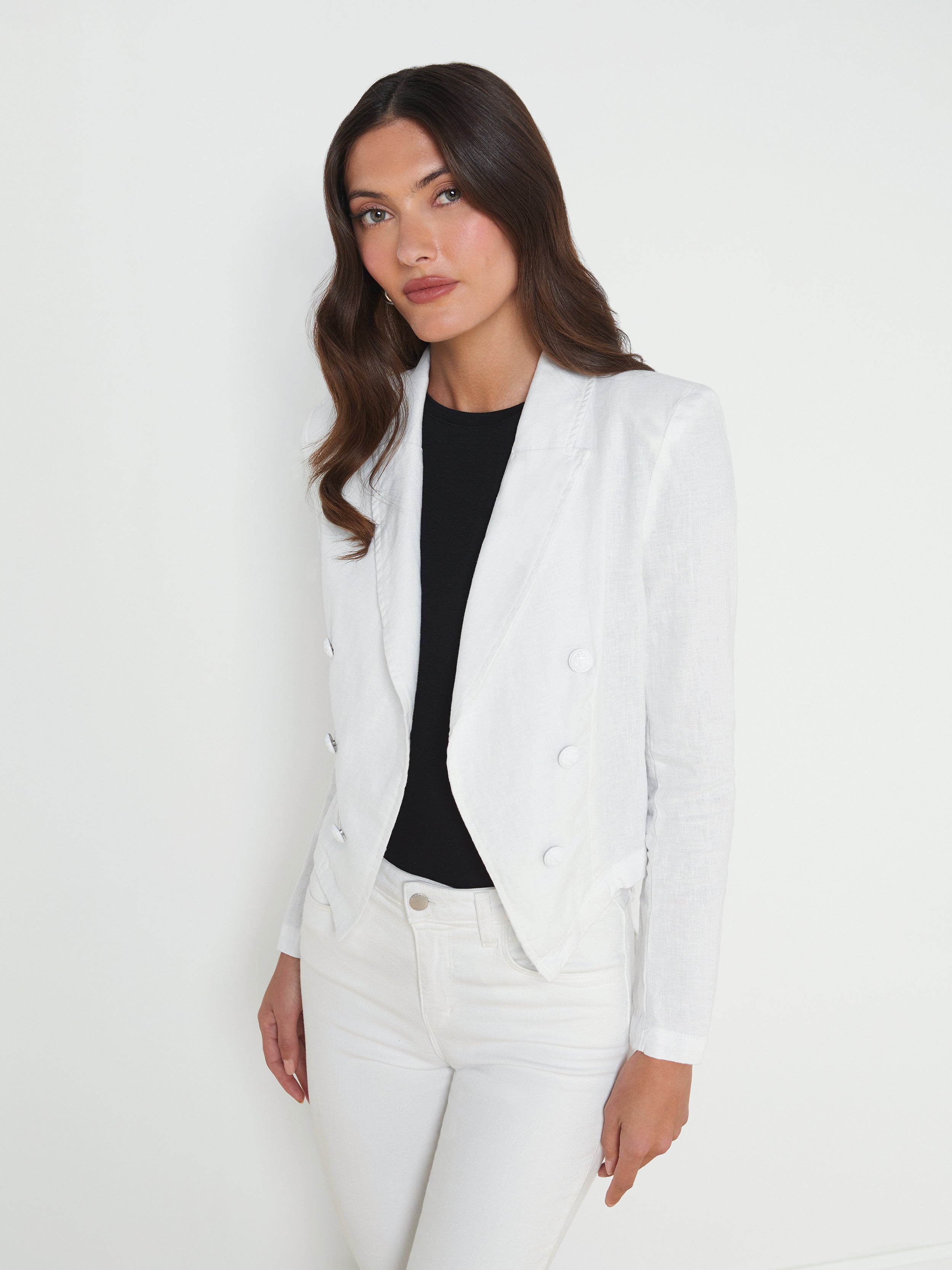 1698fli L'AGENCE Wayne Crop double Blazer Jacket