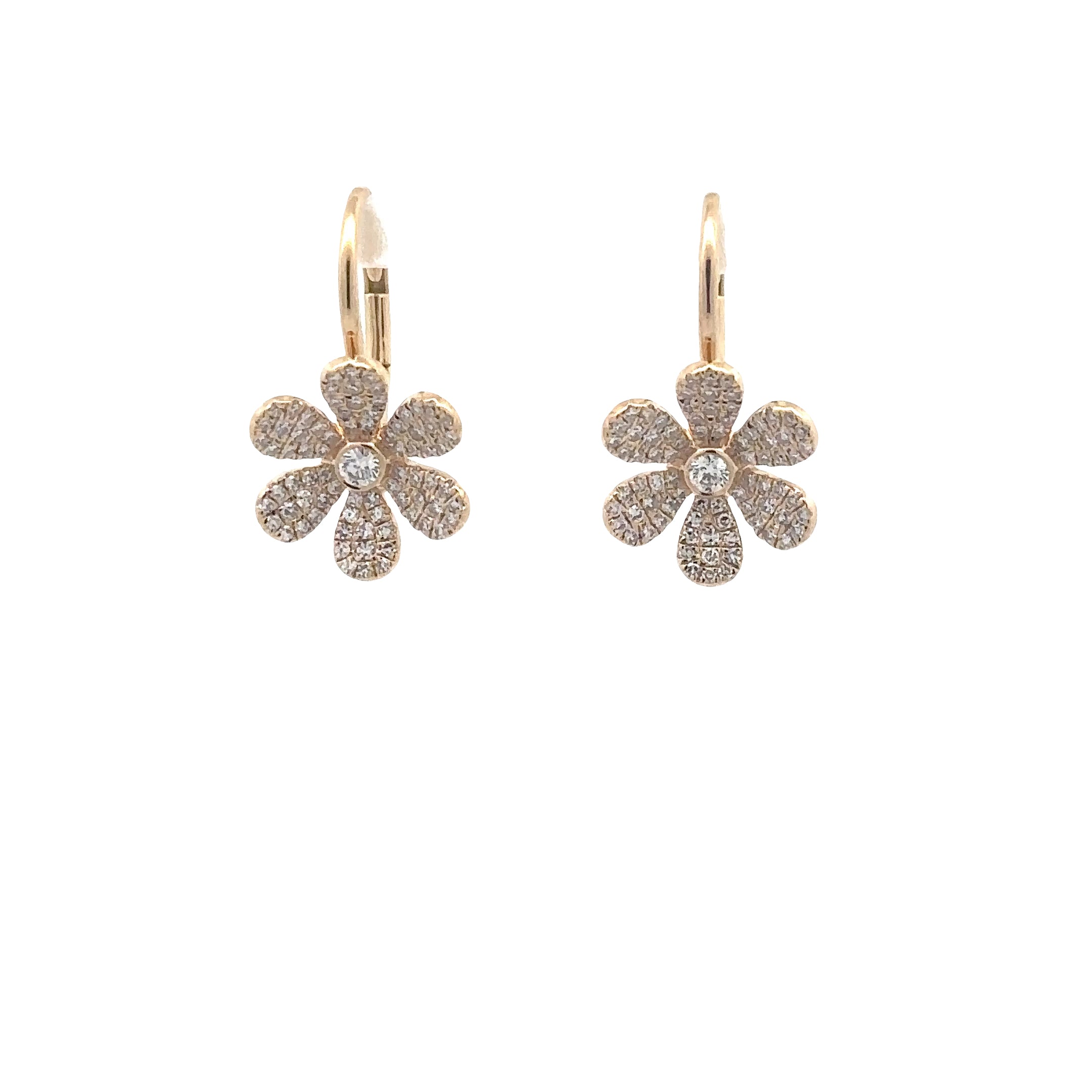 WD1832 Diamond Daisy Leverback earrings