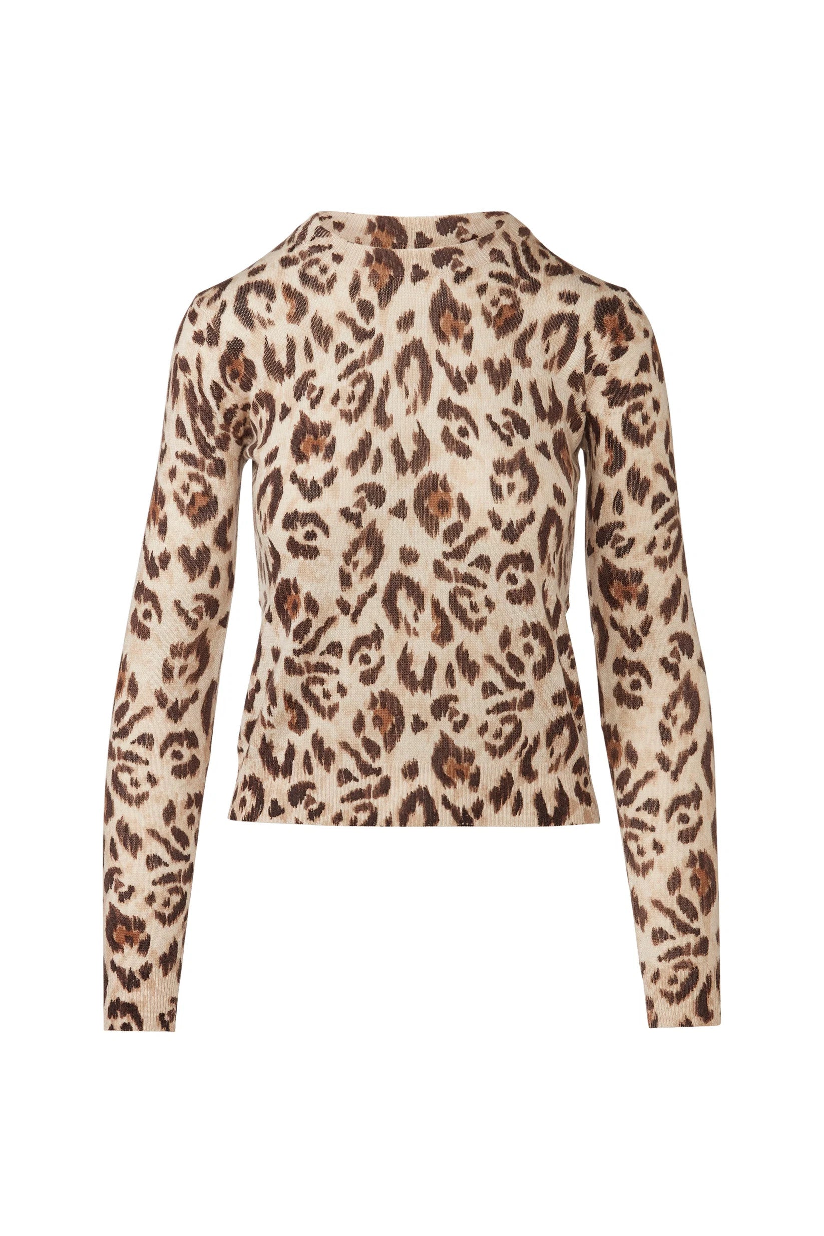 LFSC6-260Ap KINROSS Animal Print Crew Sweater