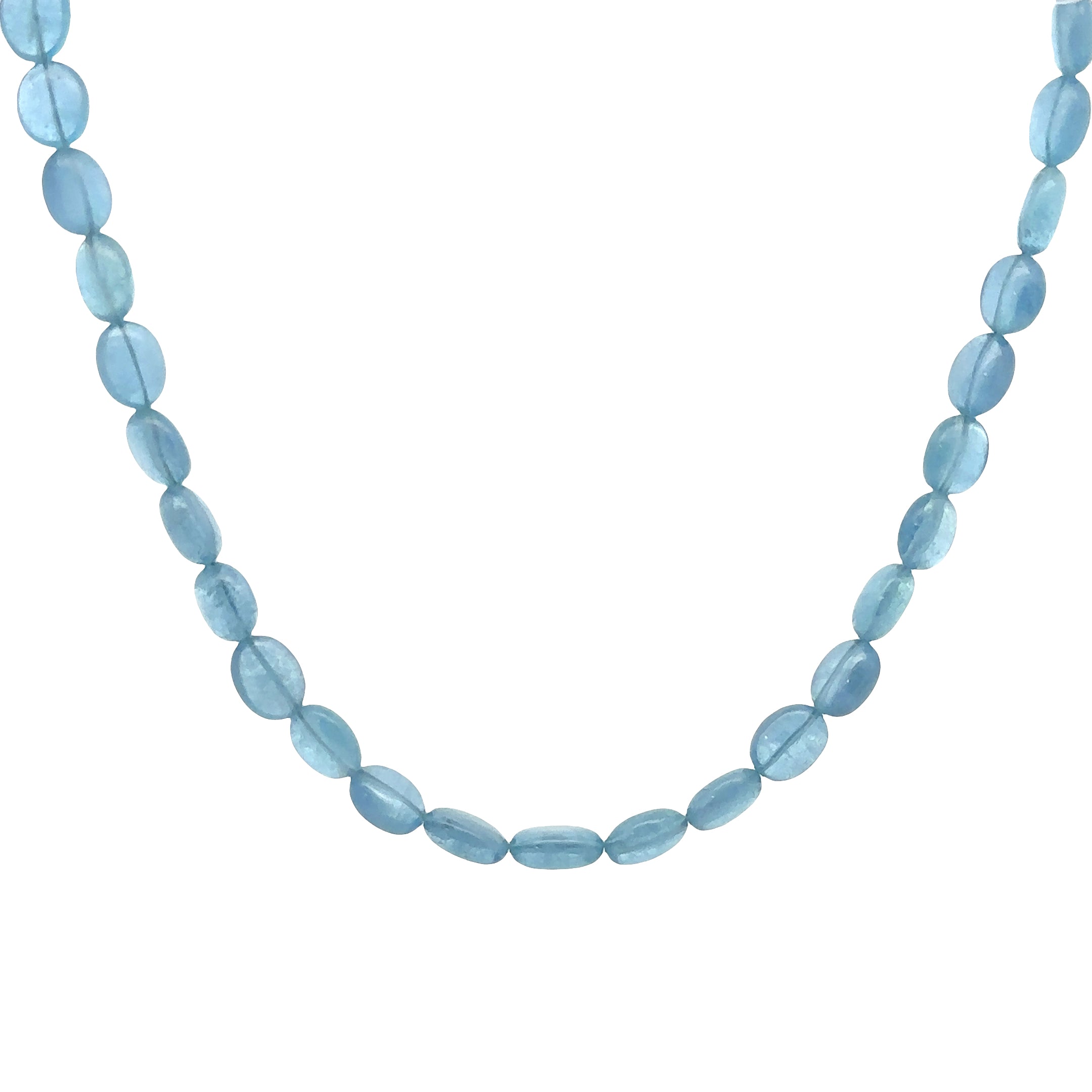 WD1933 Aqua Beaded Necklace — 14K Yellow Gold