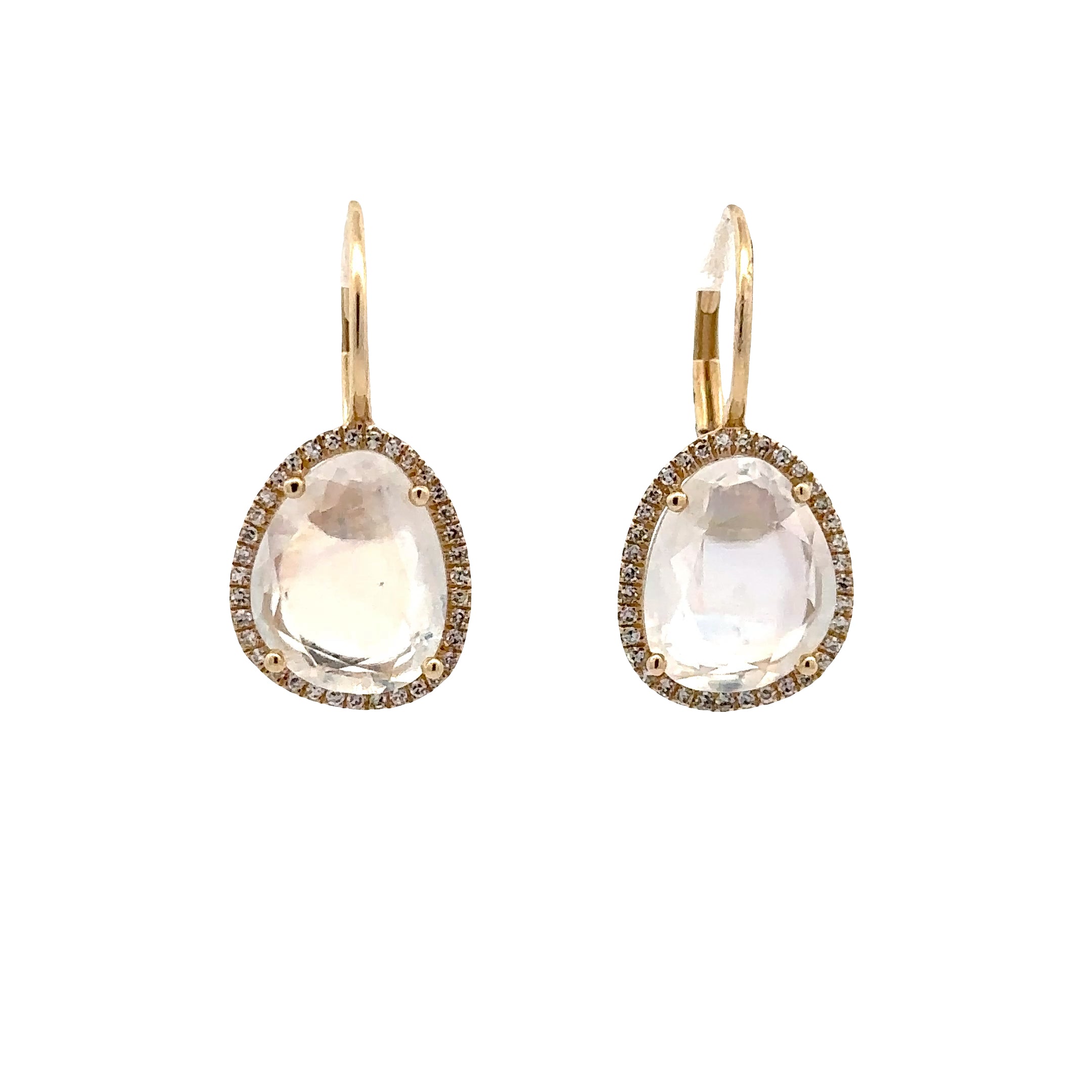WD1811 14kt Gold Organic Moonstone with Diamond Halo