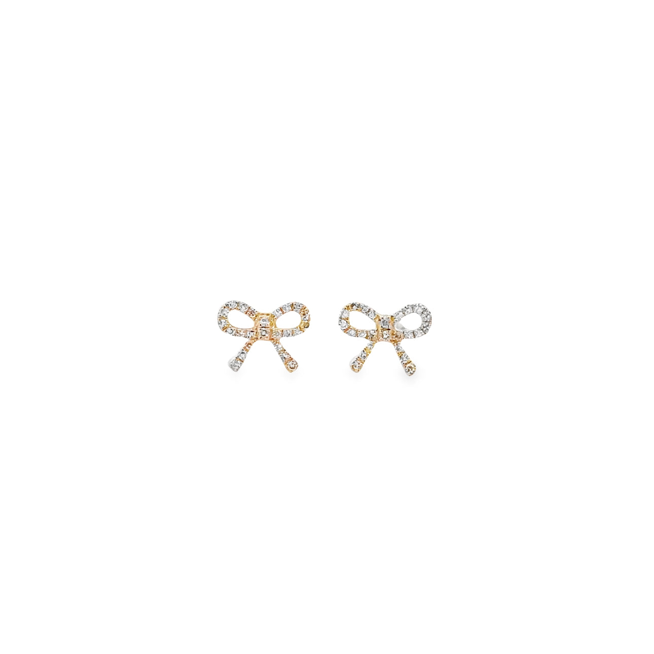 WD888 14kt Diamond Bow Studs