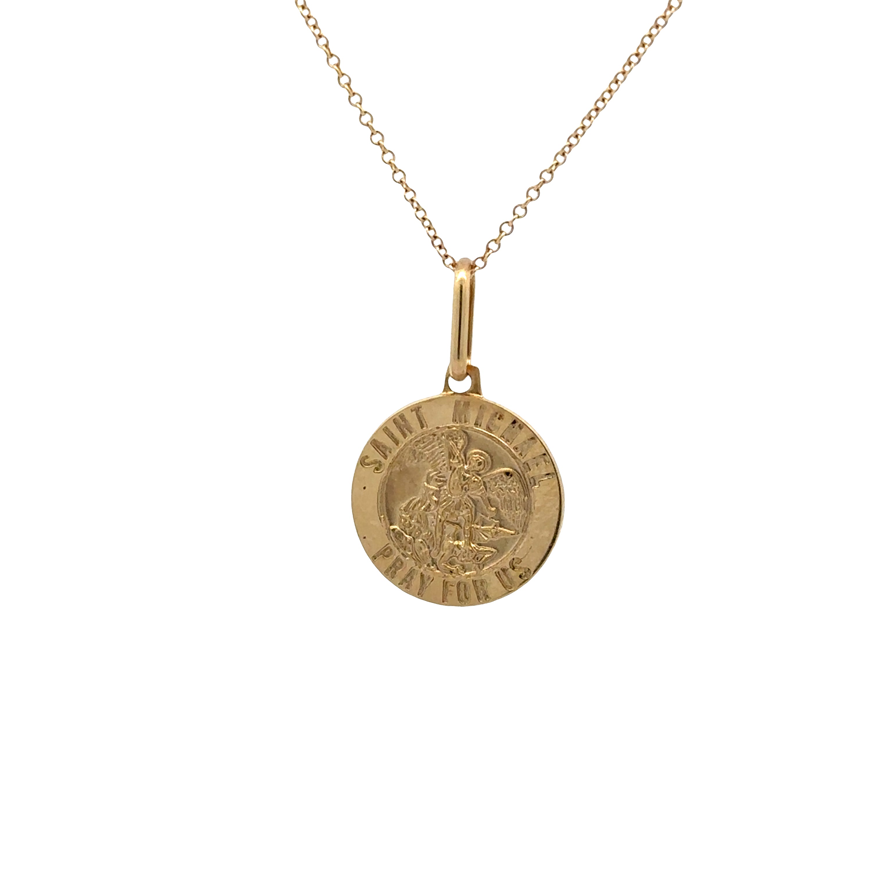 WD1819 14kt Gold Saint Michael Pendant