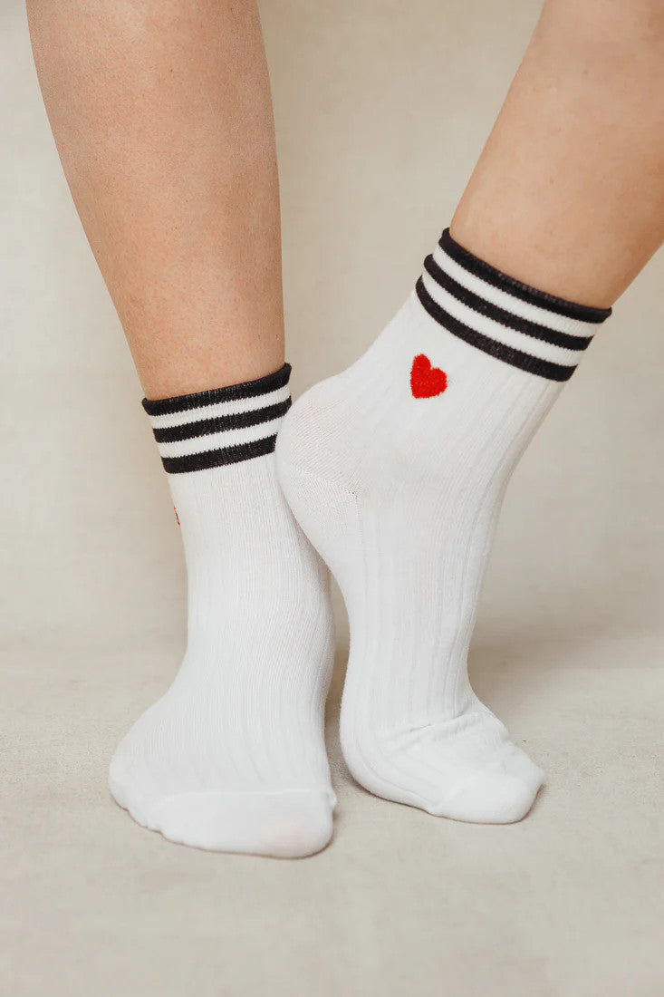 P6166Sw LIMLIM Stripe Heart Socks