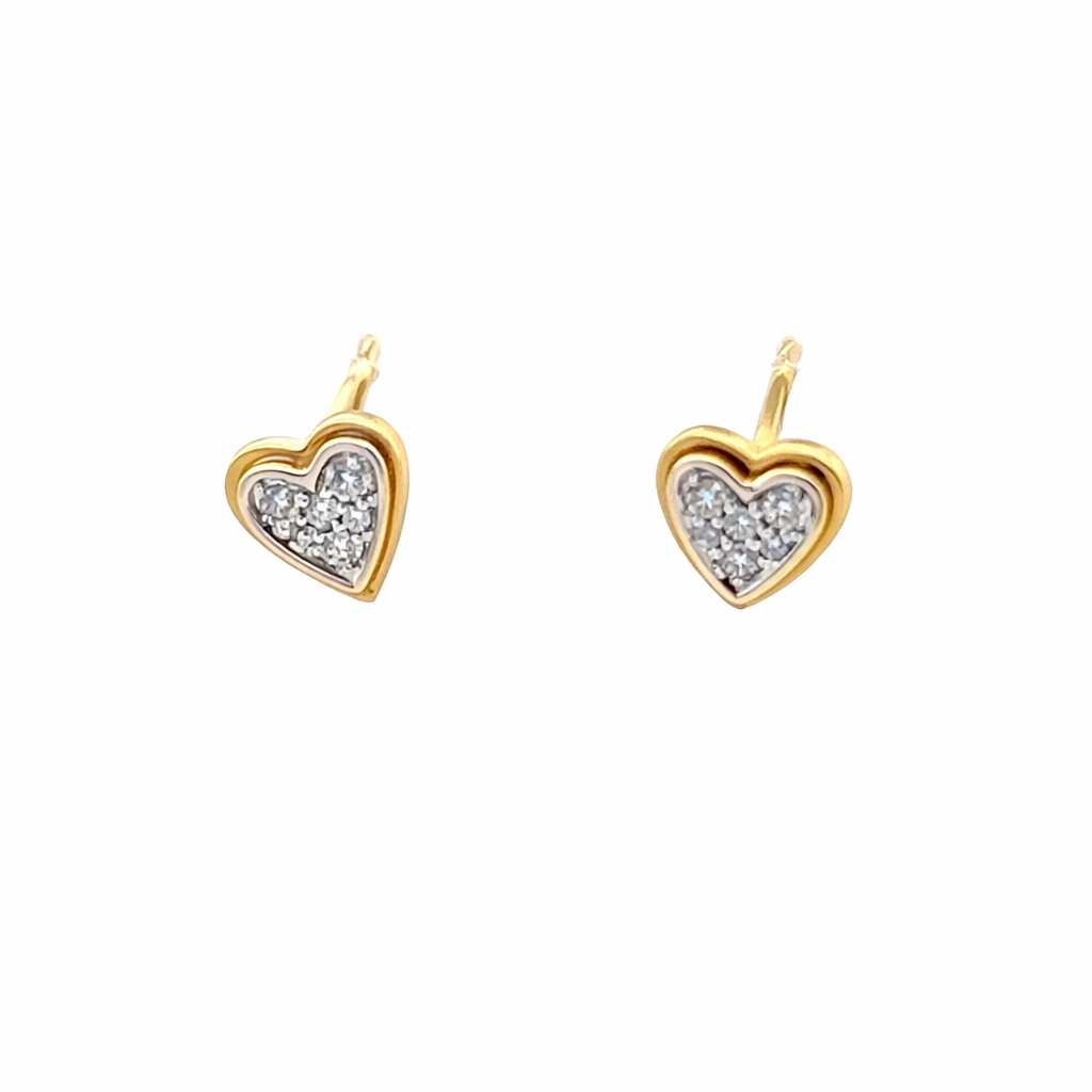 314746 14kt Gold Diamond Heart Studs