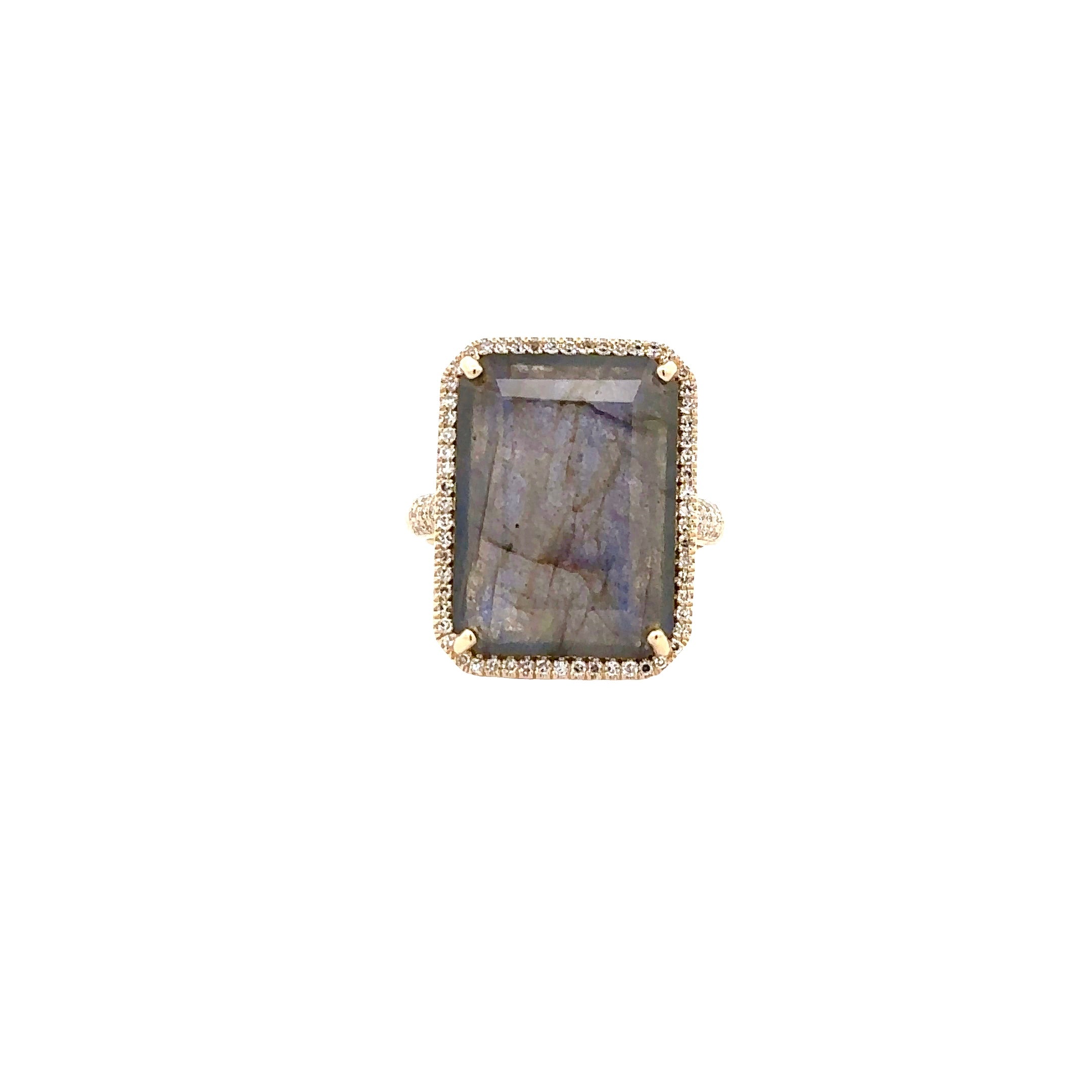 WD1352 14kt Gold Labradorite with Diamond Halo Ring