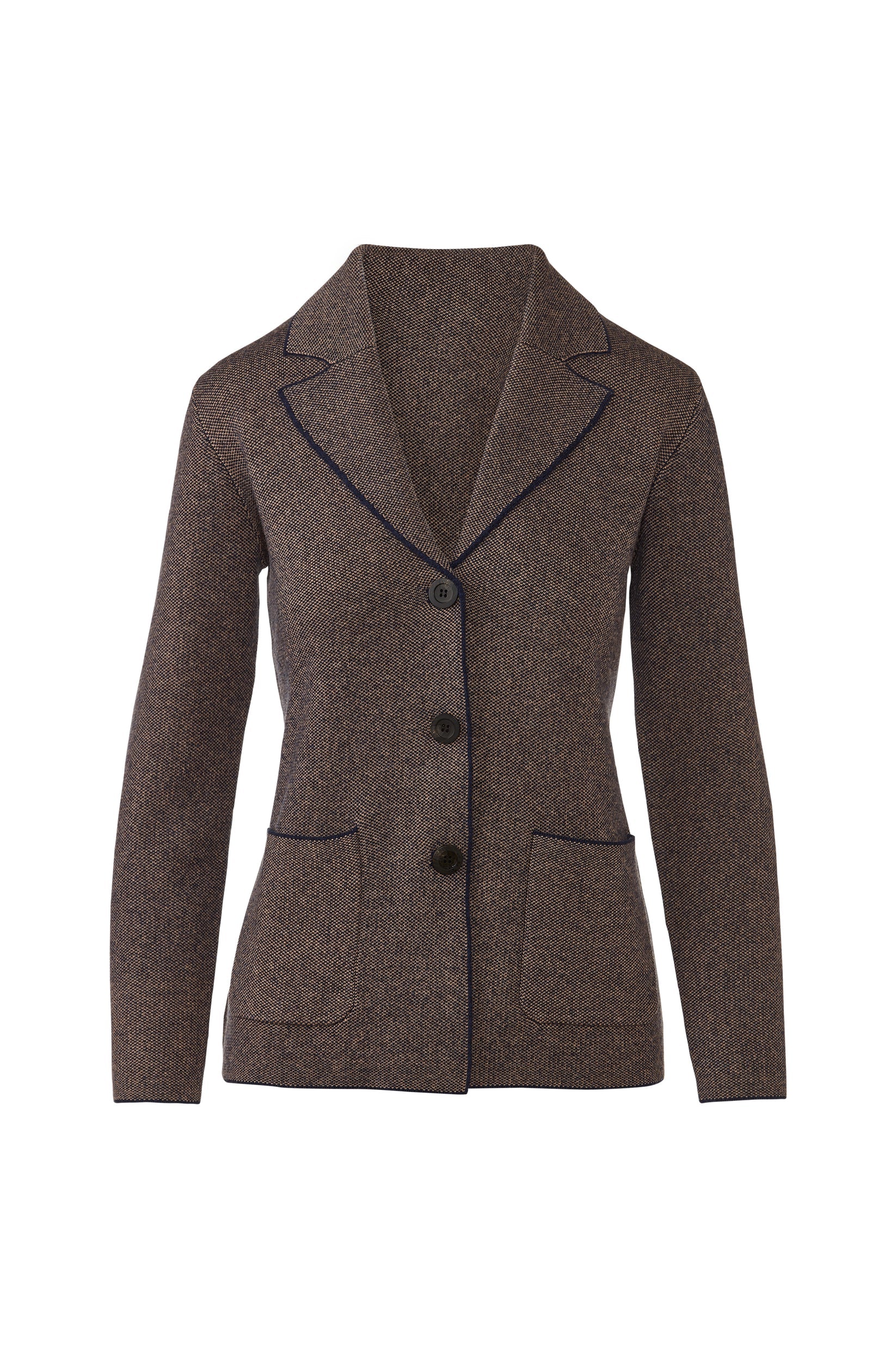 LFSJ6-293N KINROSS Tweed Collared Sweater Blazer
