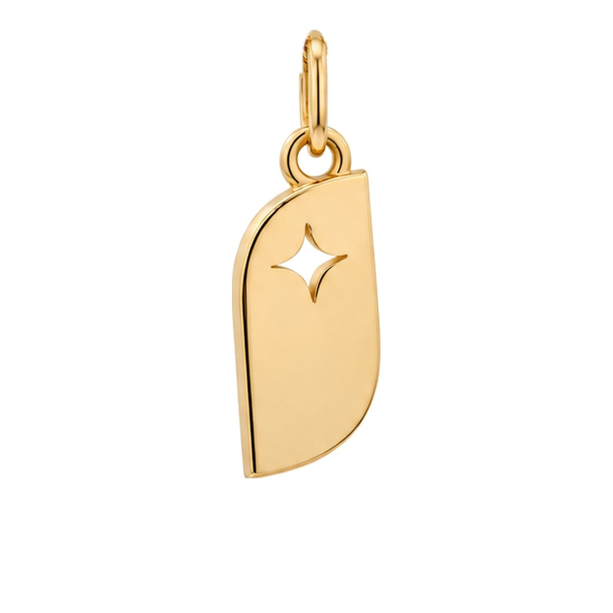 The STEPS pendant in 14kt gold, star cutout, front