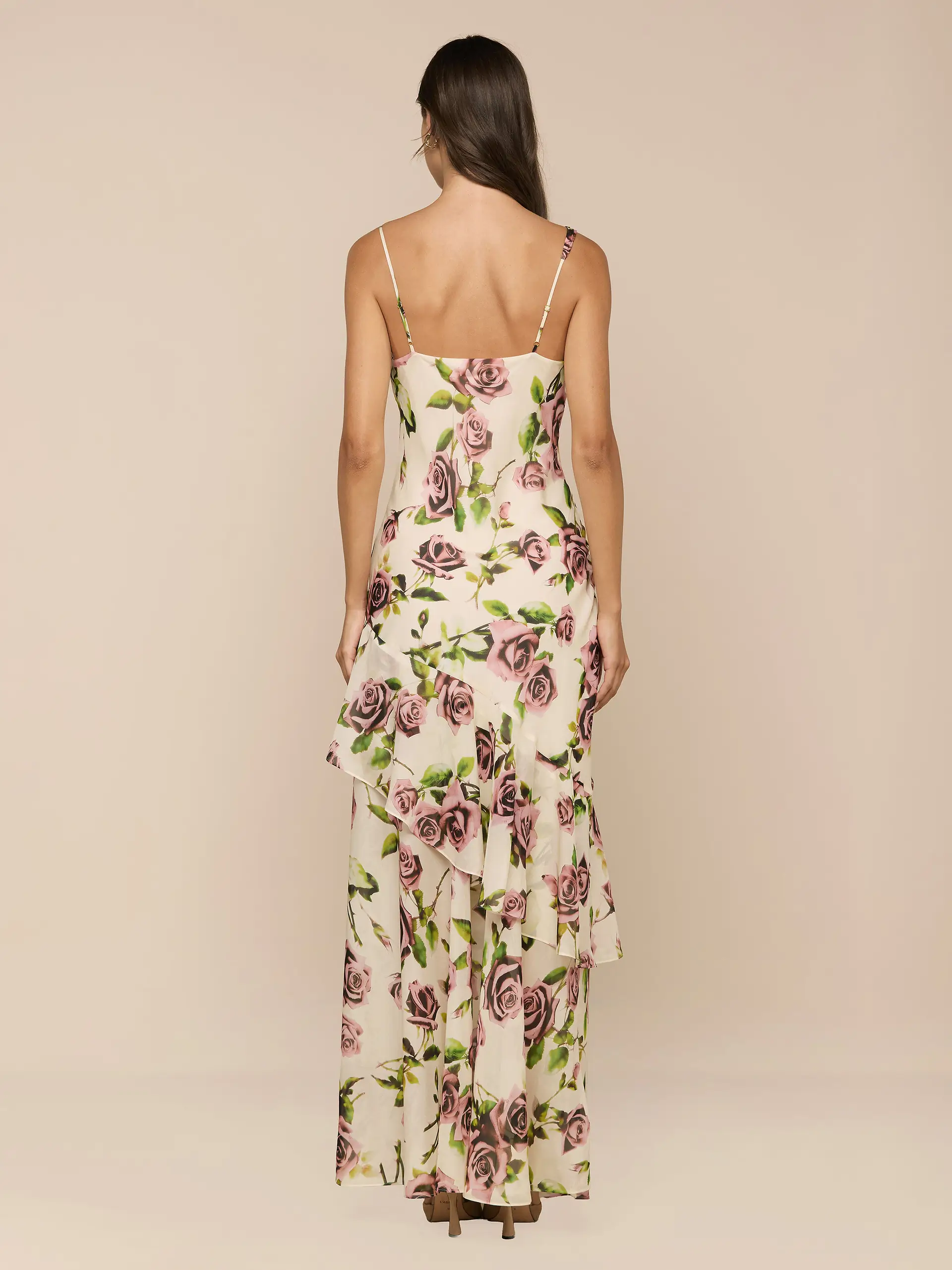 61381RUG L'AGENCE Viola Silk Cowl-Neck Gown