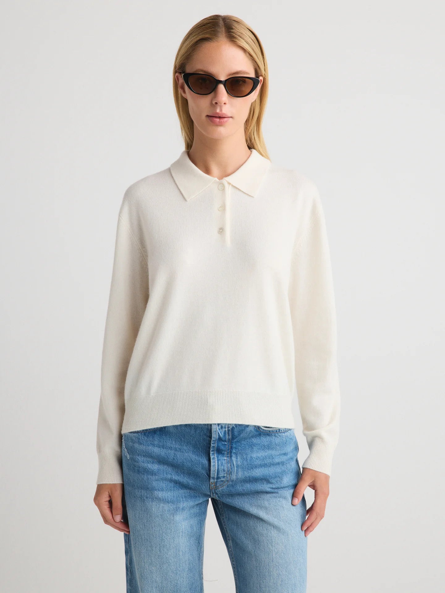 26SS06i W.CASHMERE Piper Cashmere Polo Sweater