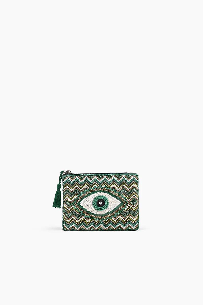 AB21-445 America & Beyond Midnight Embellished Evil Eye Mini Pouches