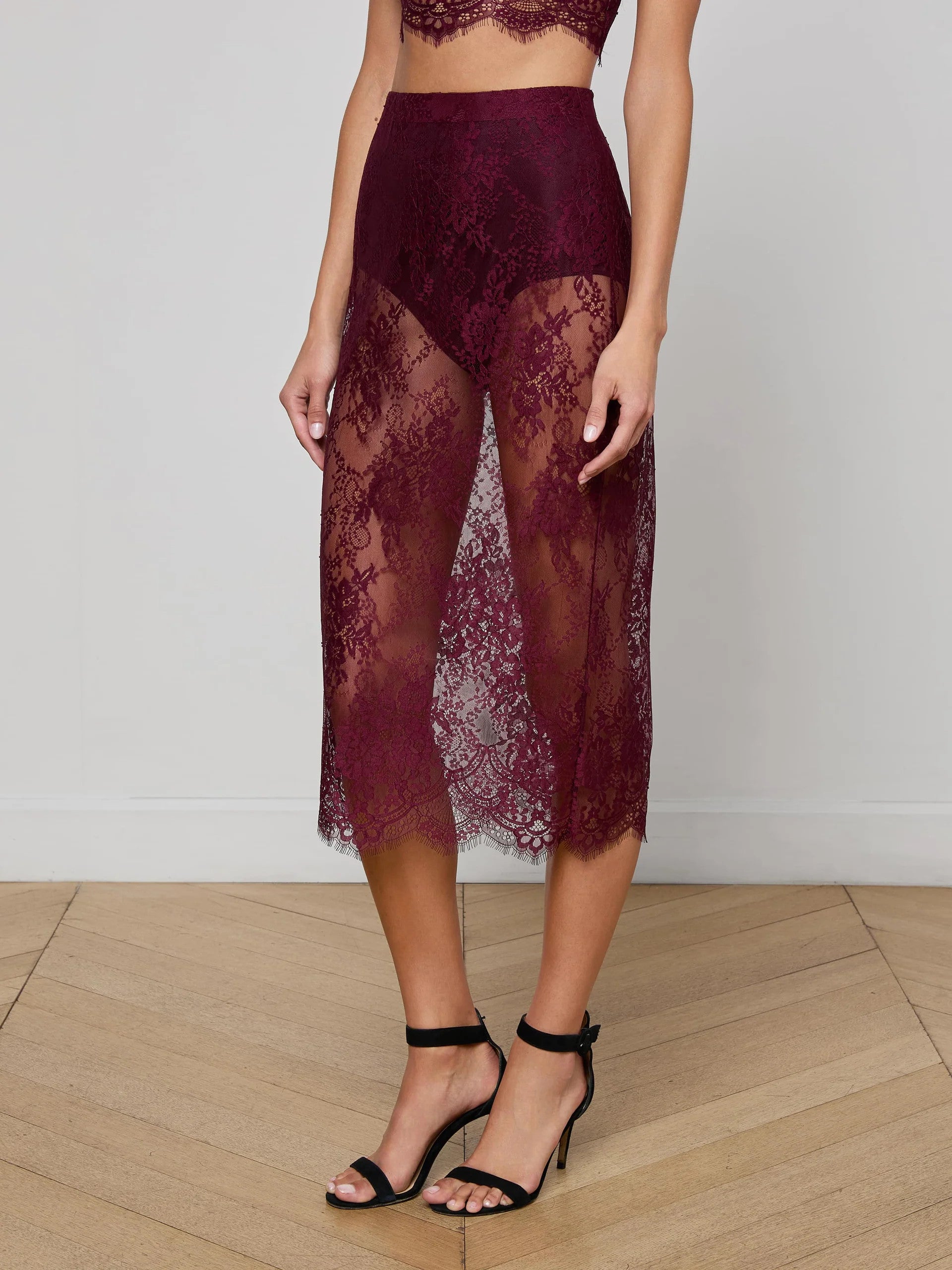 3420LYTdp L'AGENCE Makene Lace Pencil Skirt