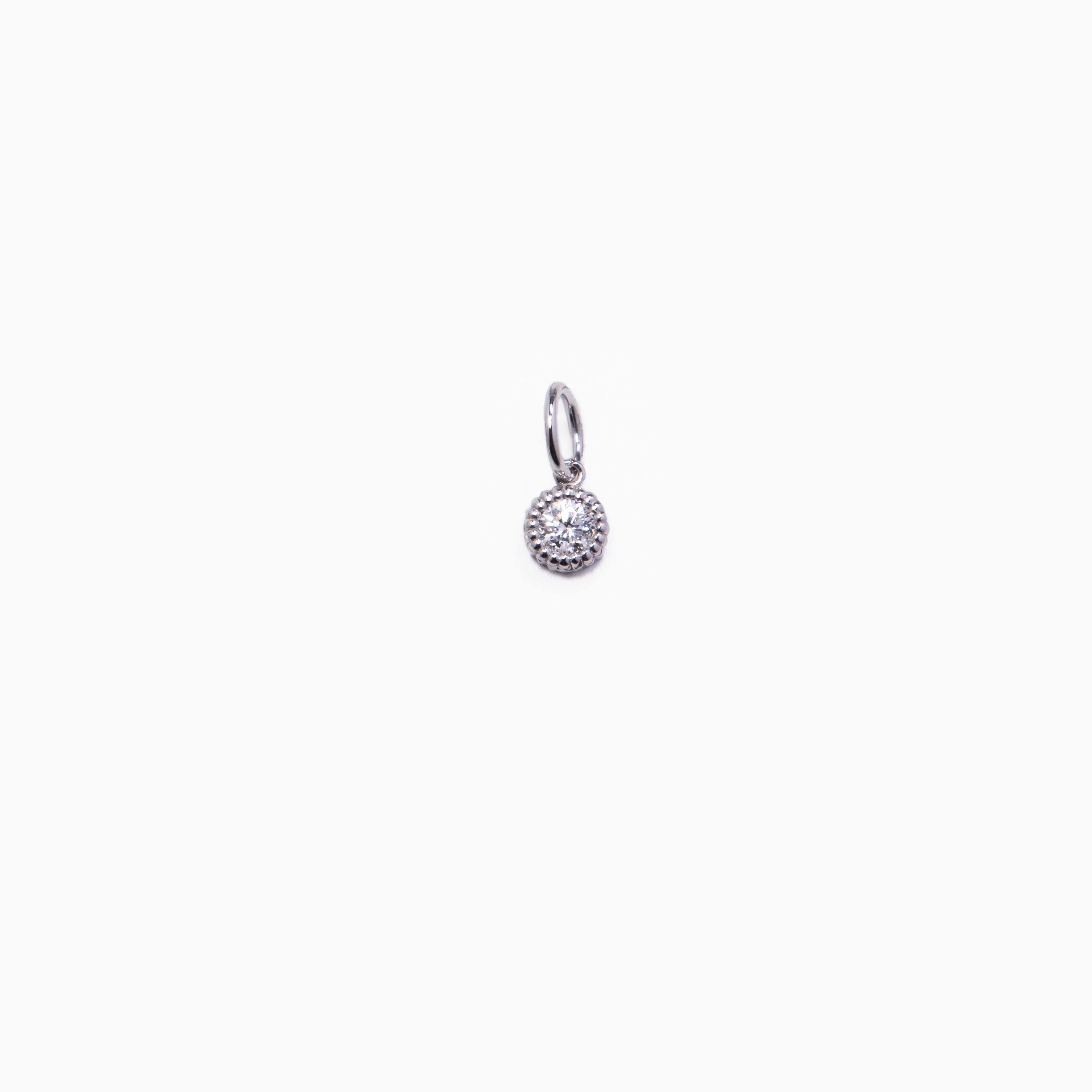 WD136 Diamond April Birthstone - 14kt Diamond Pebble charm