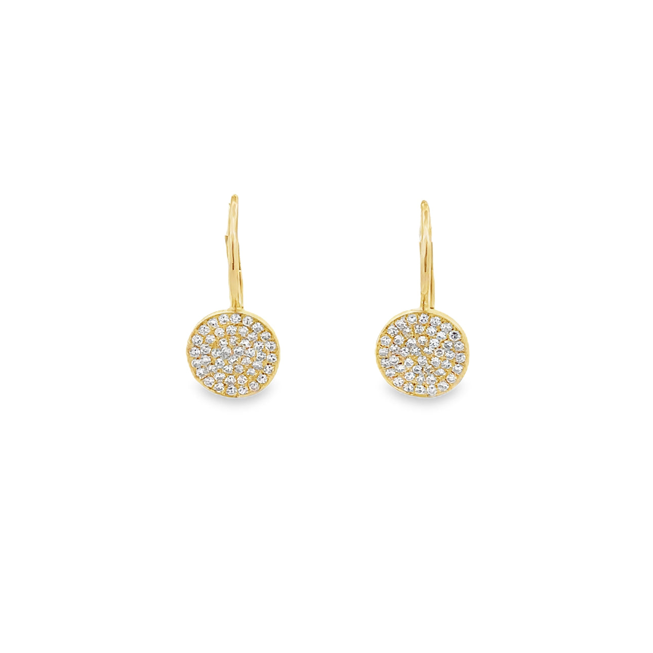 WD1633 14KT Gold Pave Diamond Drop Earrings