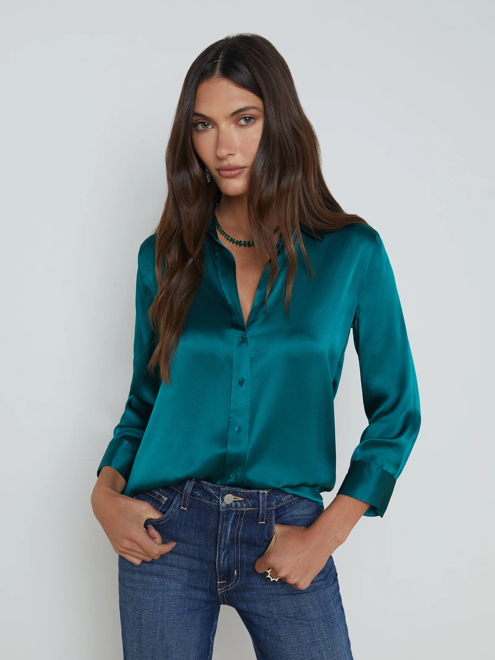 40126CLWot L'AGENCE Dani Silk Blouse