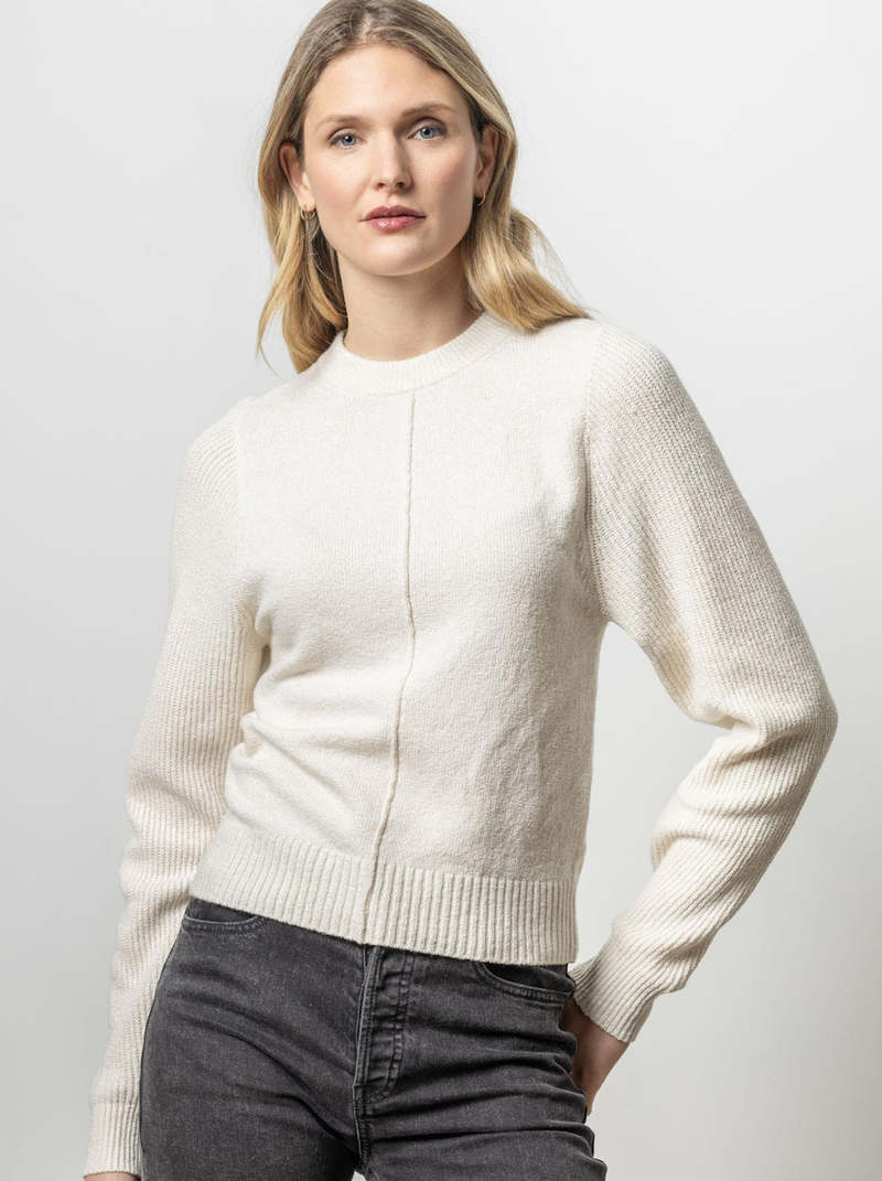 PA2678 Lilla P Rib Sleeve Crewneck Sweater