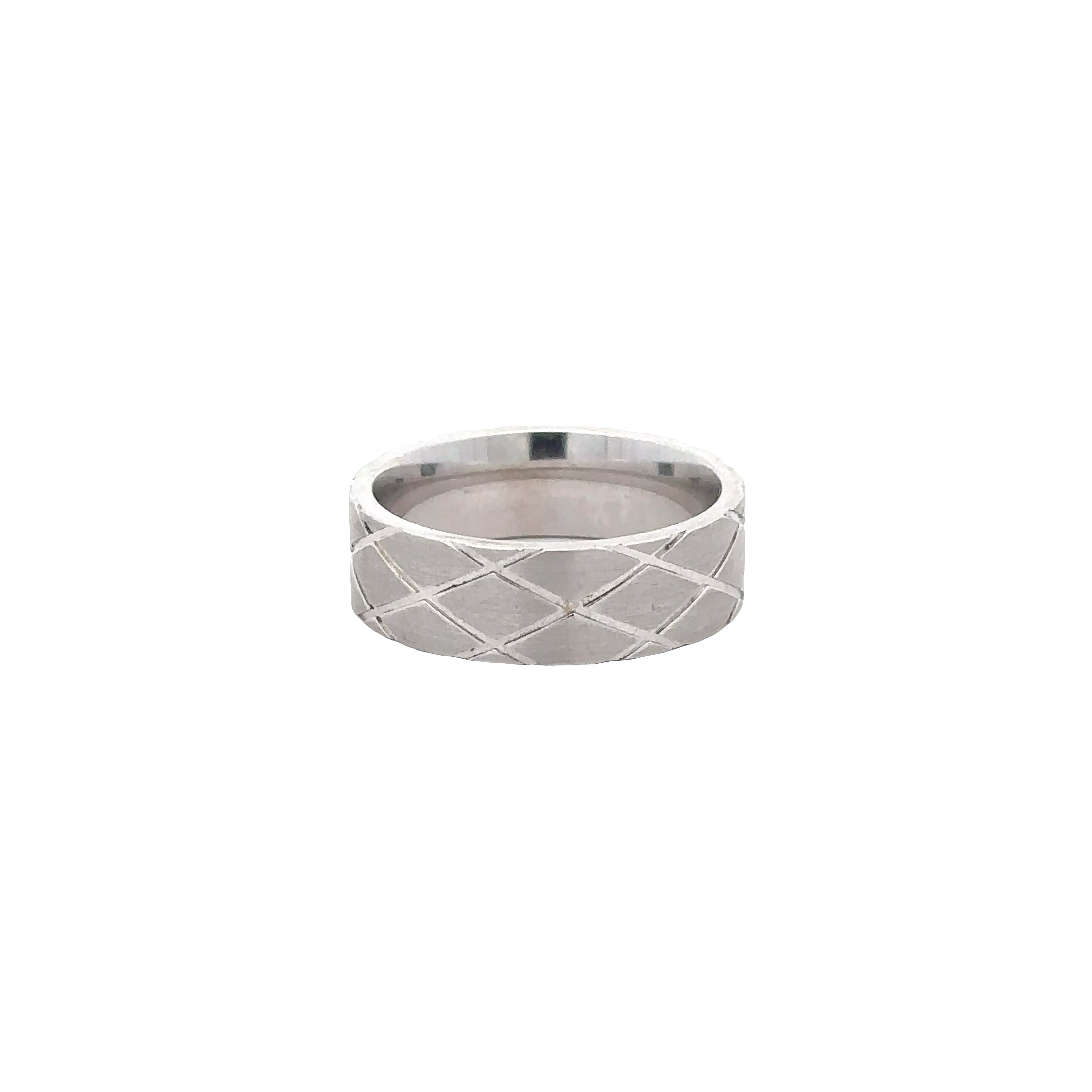 WD1861 7.2mm White Gold Band with Matte Finish