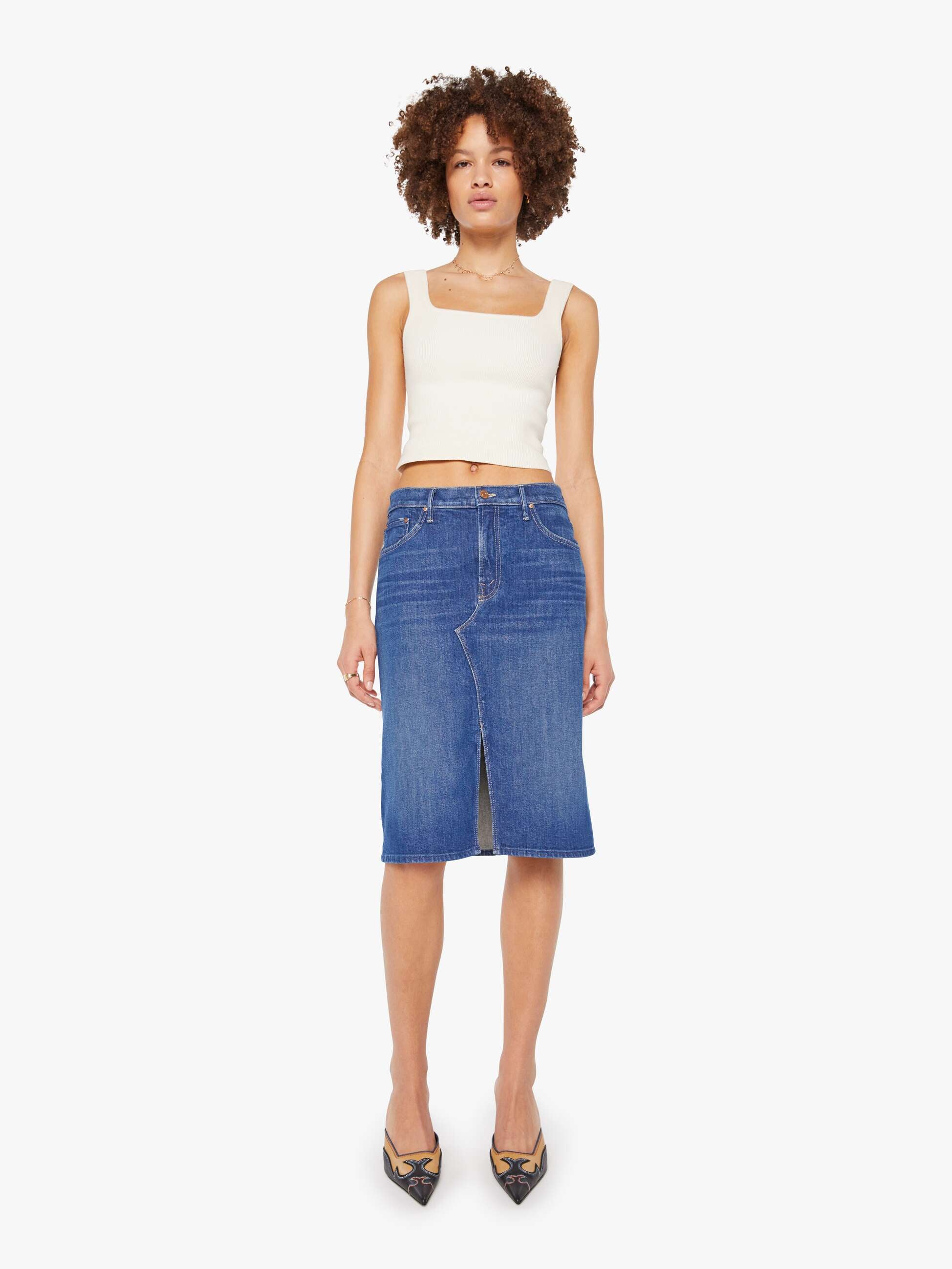 90081-1729dnd MOTHER The Ditcher Midi Skirt