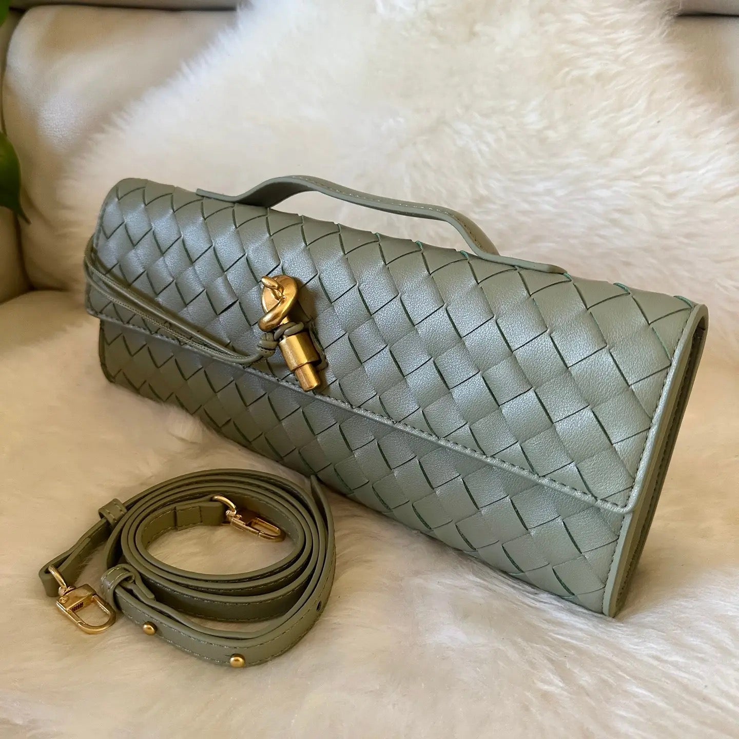kncvpitb5 ZH Bags Leather Knot Clutch