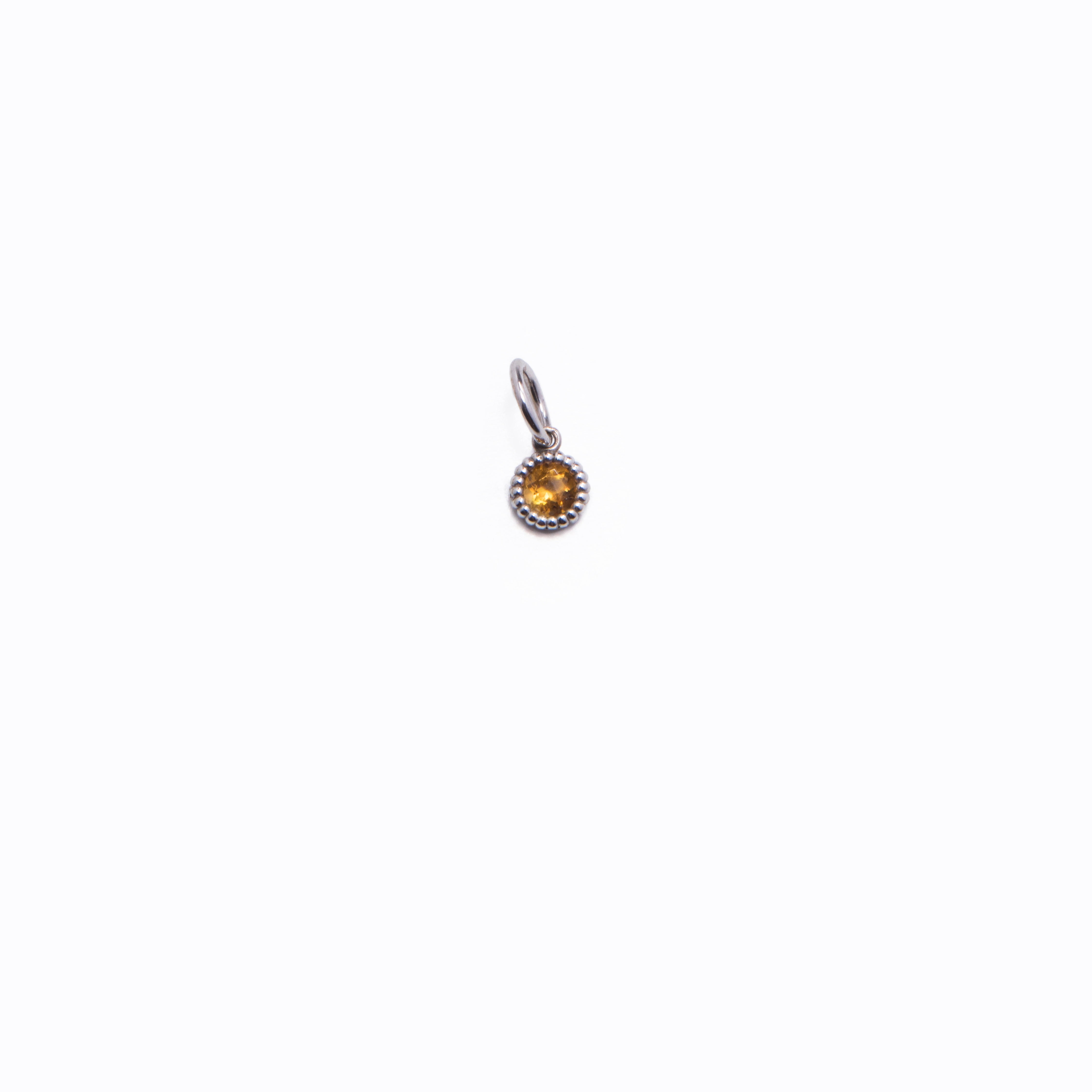 WD136 Yellow Topaz November Birthstone - 14kt Yellow Topaz pebble charm