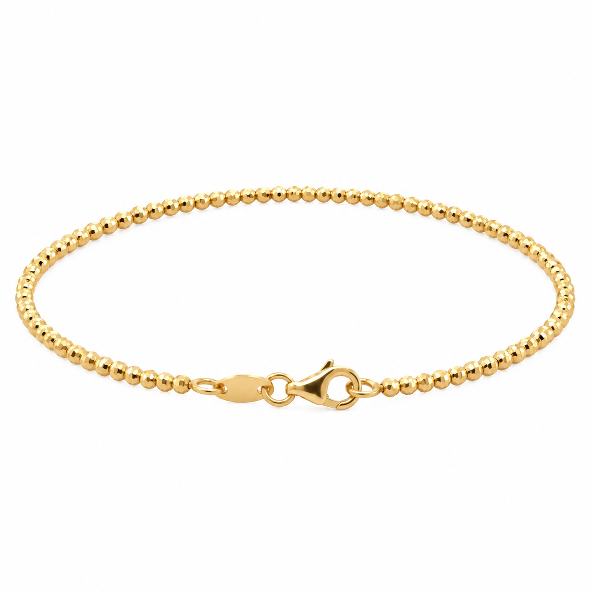 14KT yellow gold faceted bead bracelet 