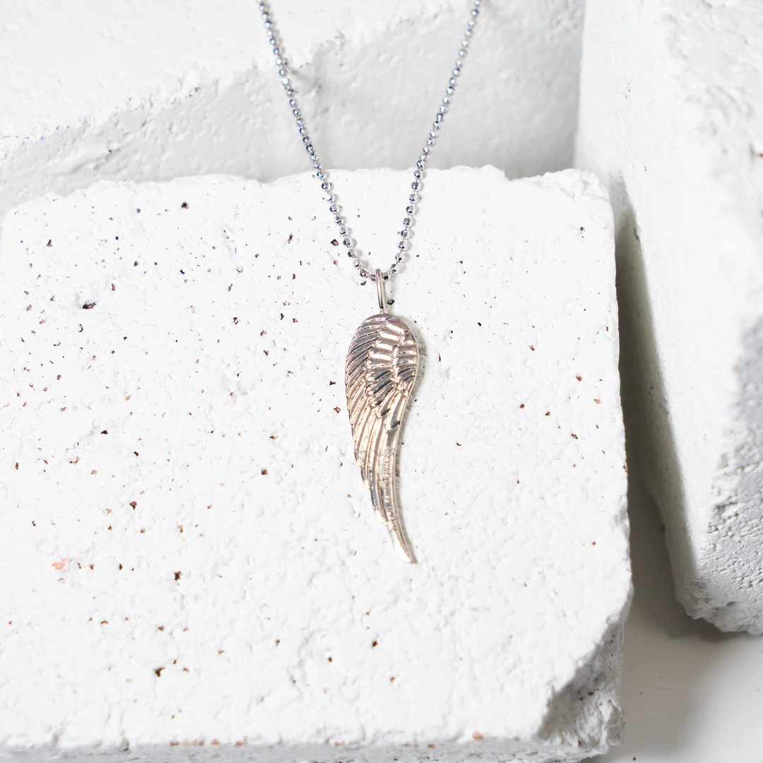 LG113 LOVE Grenades Sterling Silver Base with 14kt plating  Angel Wing