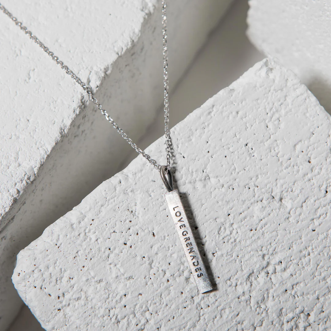 LG109 LOVE Grenades Sterling Silver Base with 14kt plating  TNT Stick W/18inch linked chain