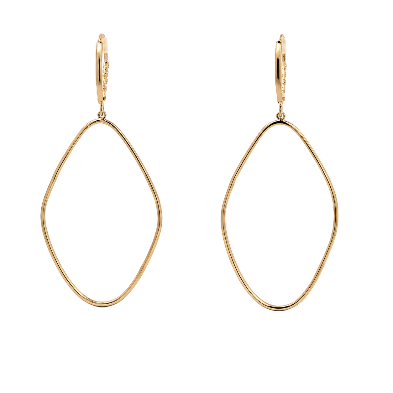 WD1971 14K Gold Organic Diamond Drop Earrings
