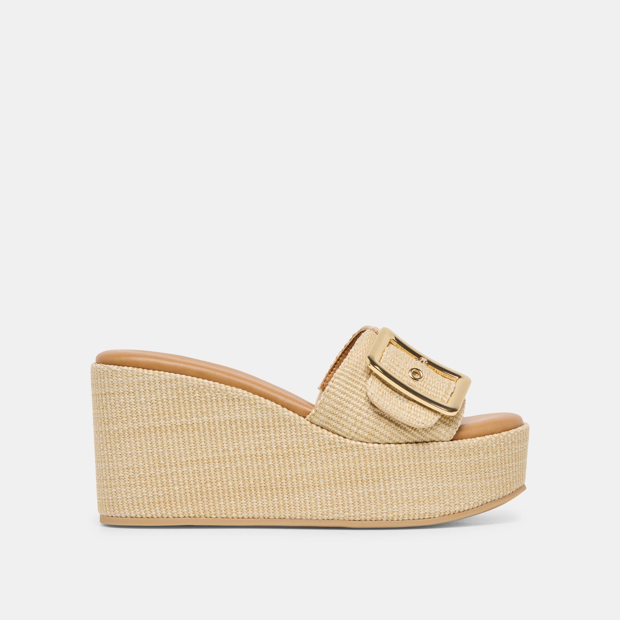 vJilian dolce vita Raffia Wedge with Buckle