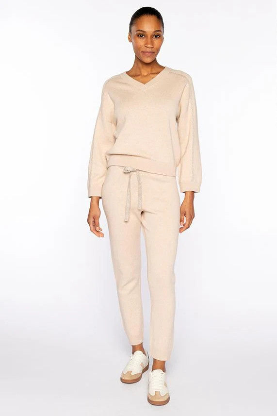 LFSD5-209l Lurex Tipped Doubleknit Vee