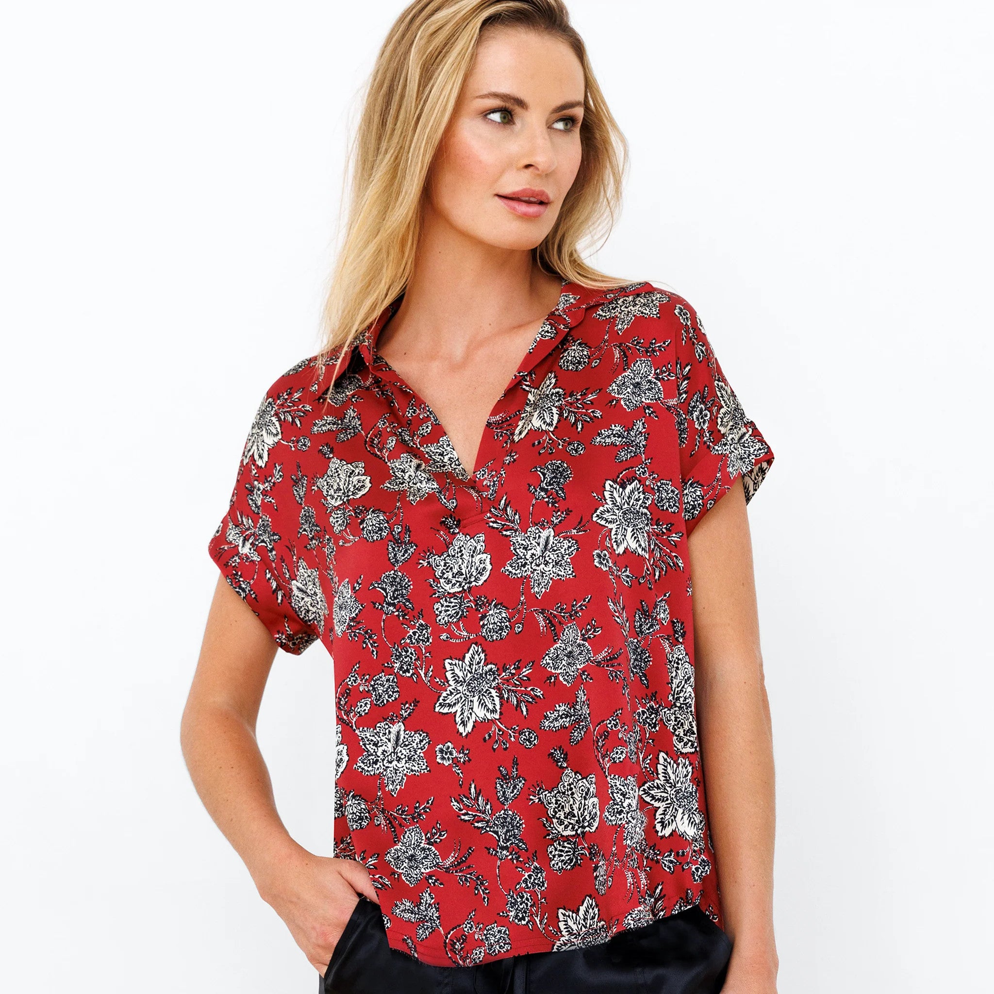 T1805-PSPB Go Silk Go Luxe Polo Printed