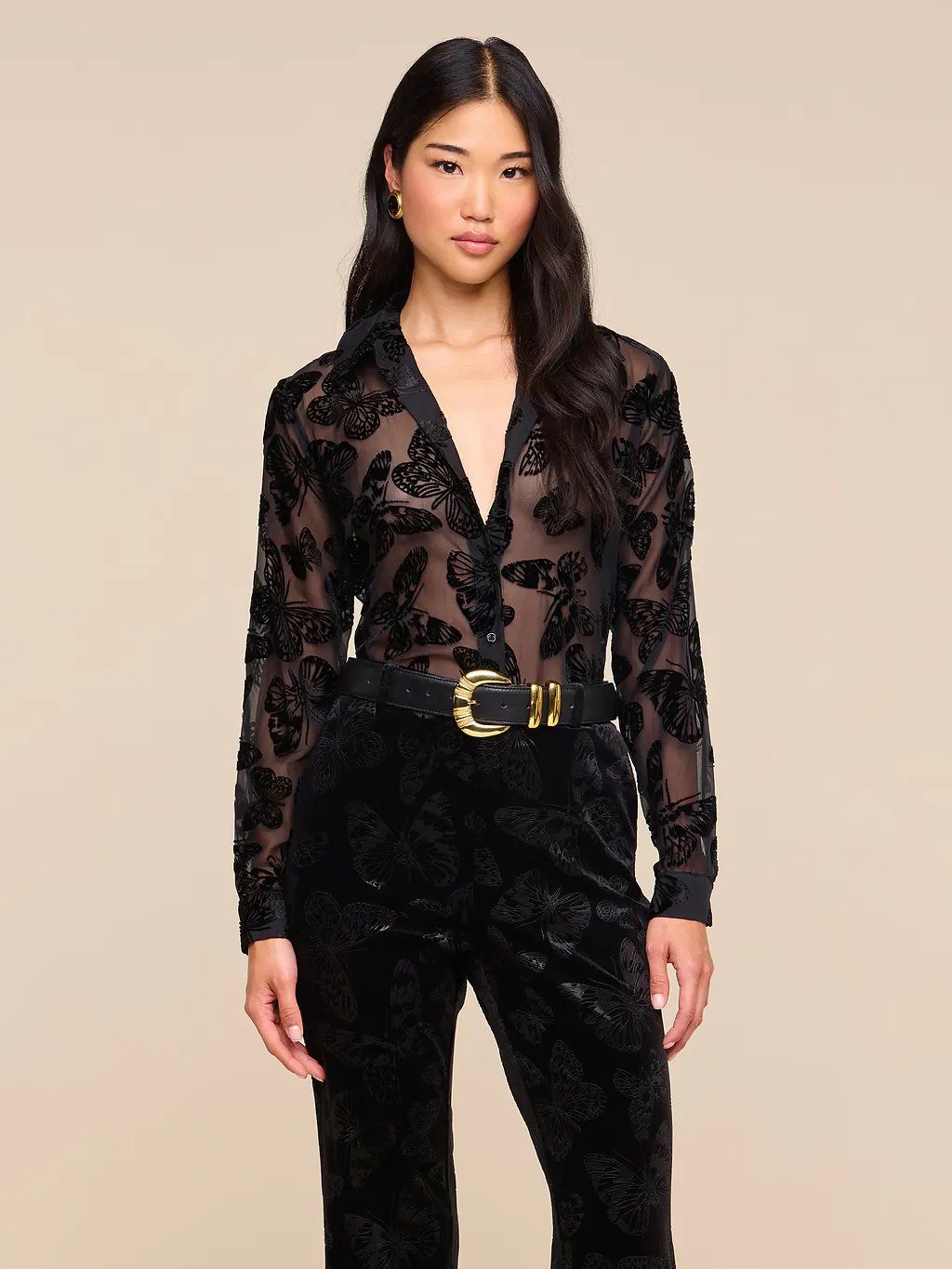 40765bmqbb L'AGENCE Laurent Button up Blouse