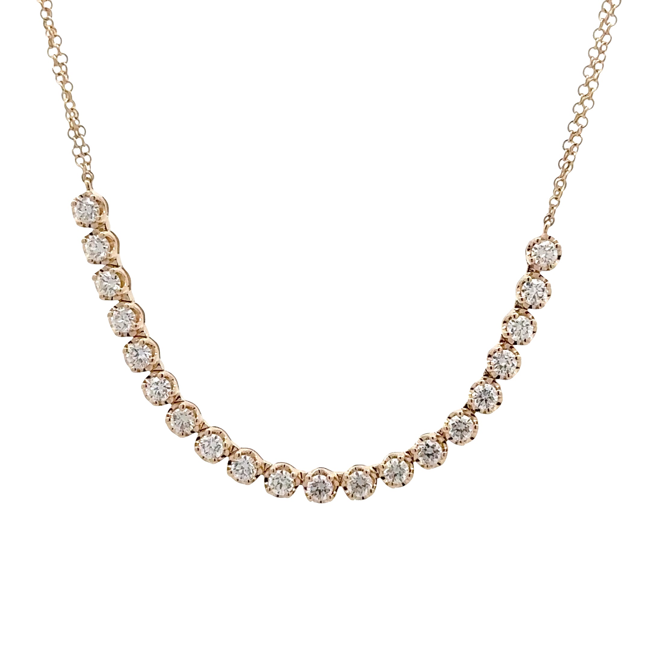 WD1943 14kt Yellow Gold Diamond Necklace
