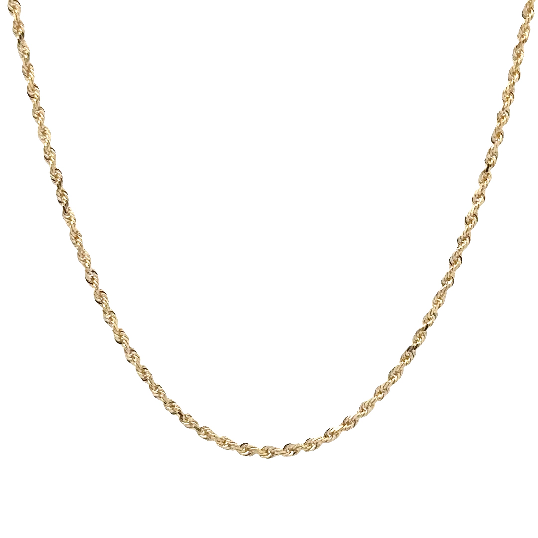 WD1866 1.5mm 14kt gold rope chain necklace