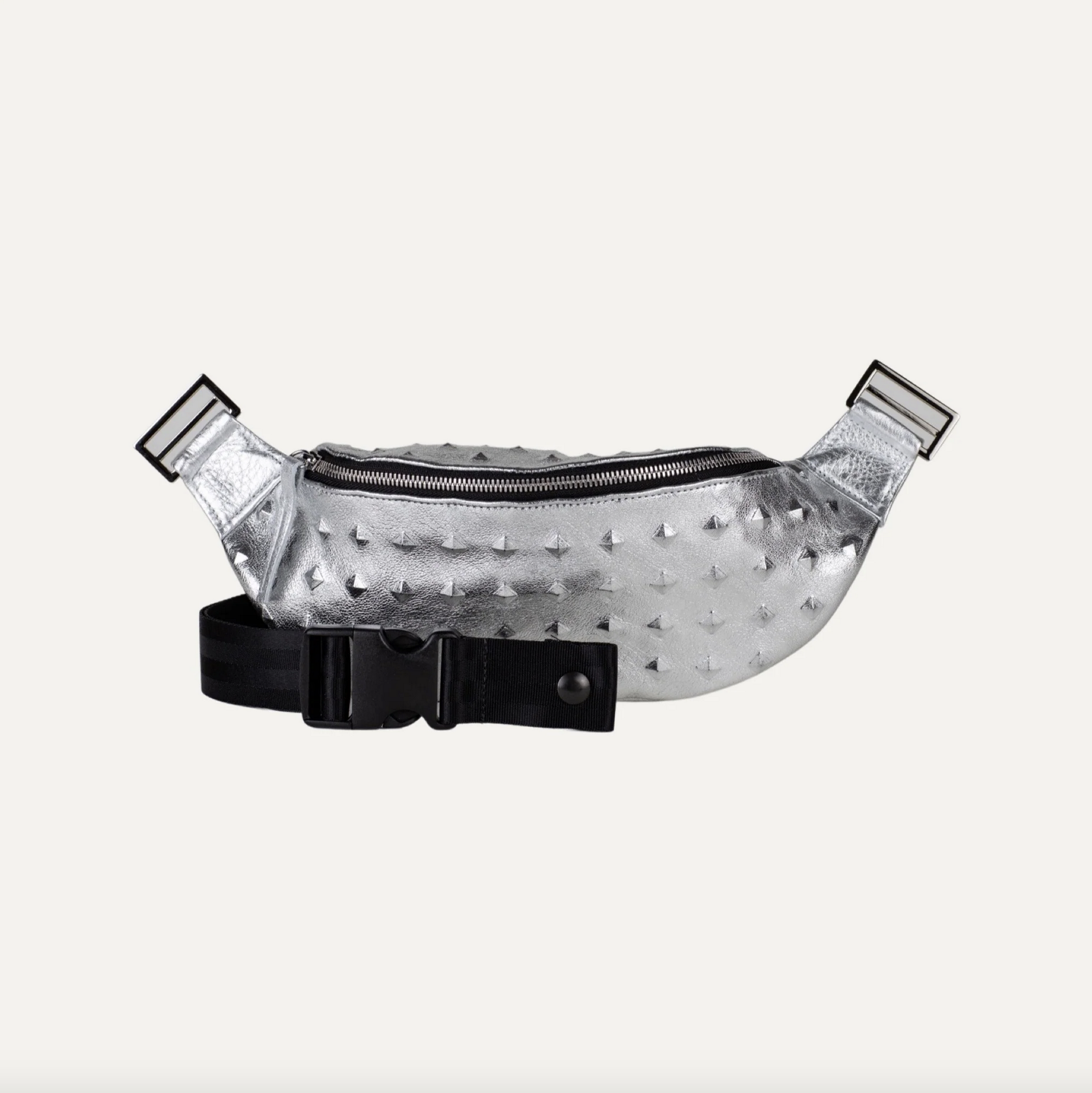 Cher Fanny Pack + Crossbody Bag | Silver Metallic + Silver Hardware