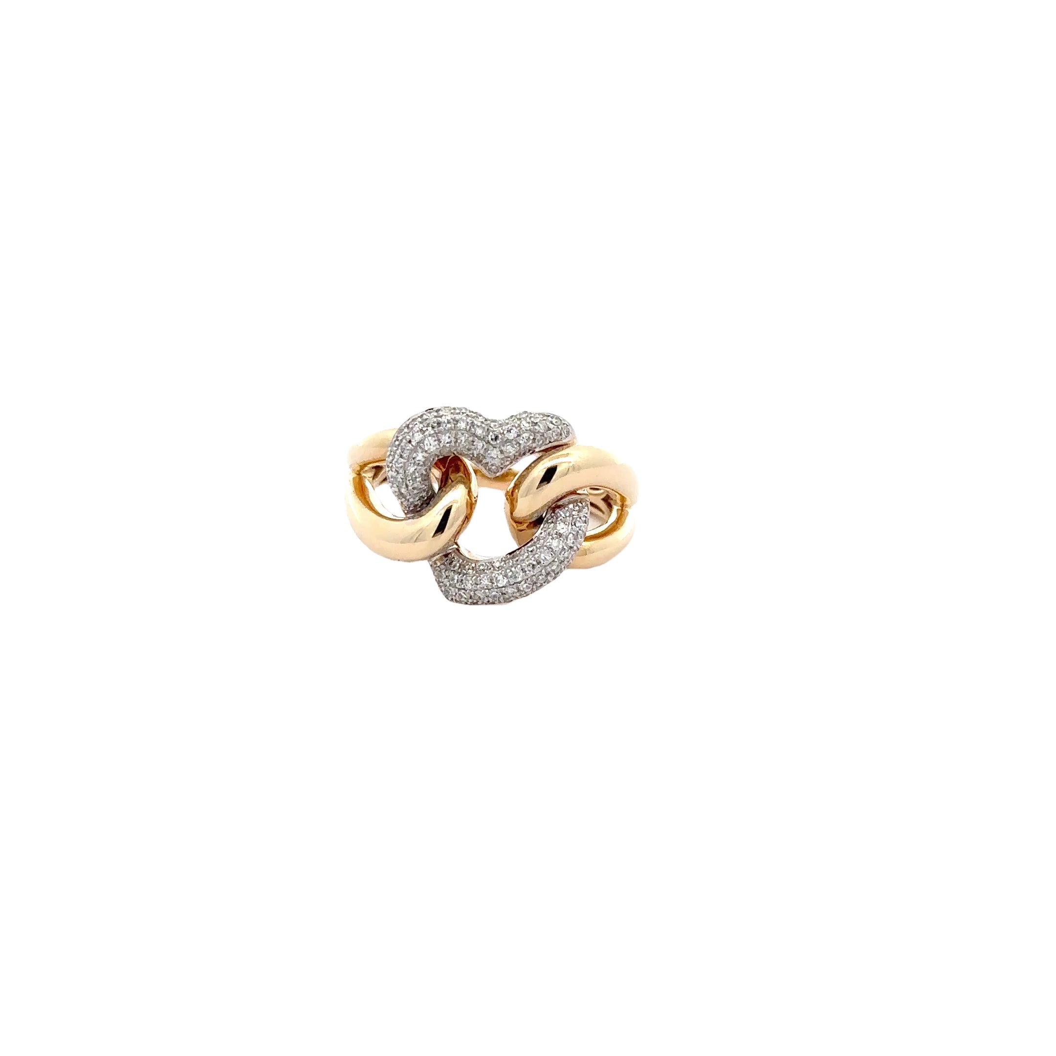WD1729 14kt Love Knot Heart Ring With White Pave Diamond Detail
