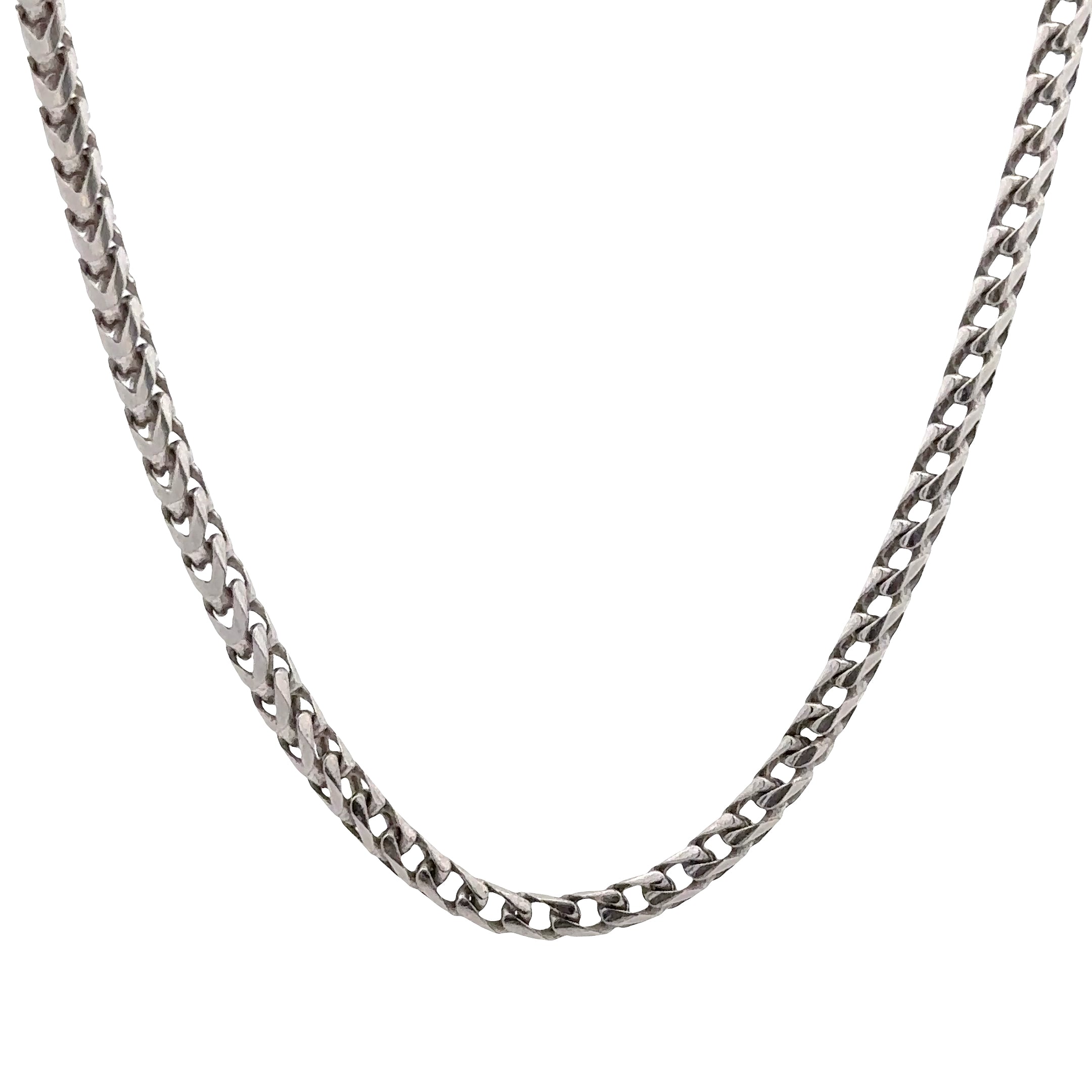 FRN230RH Italian Sterling Silver Rhodium 2.5MM Franco Chain
