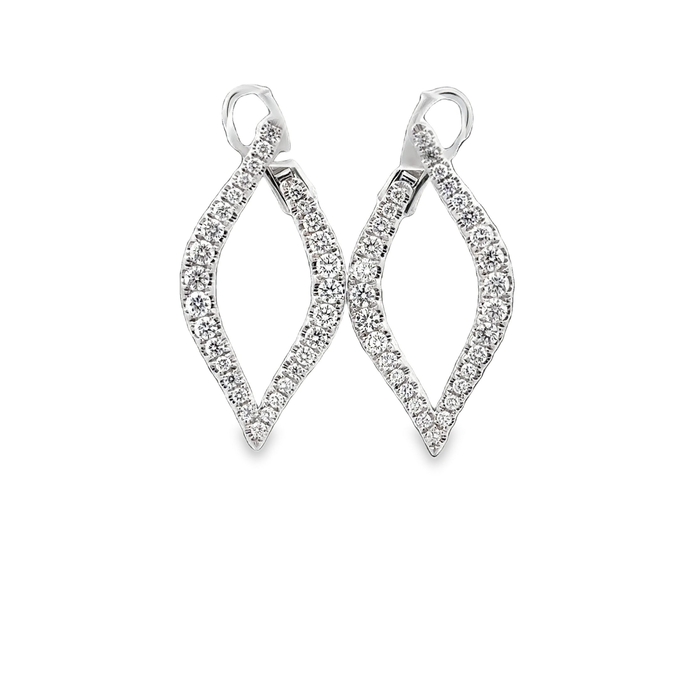 WD1692 14KT White Gold Diamond Single Petal Earrings